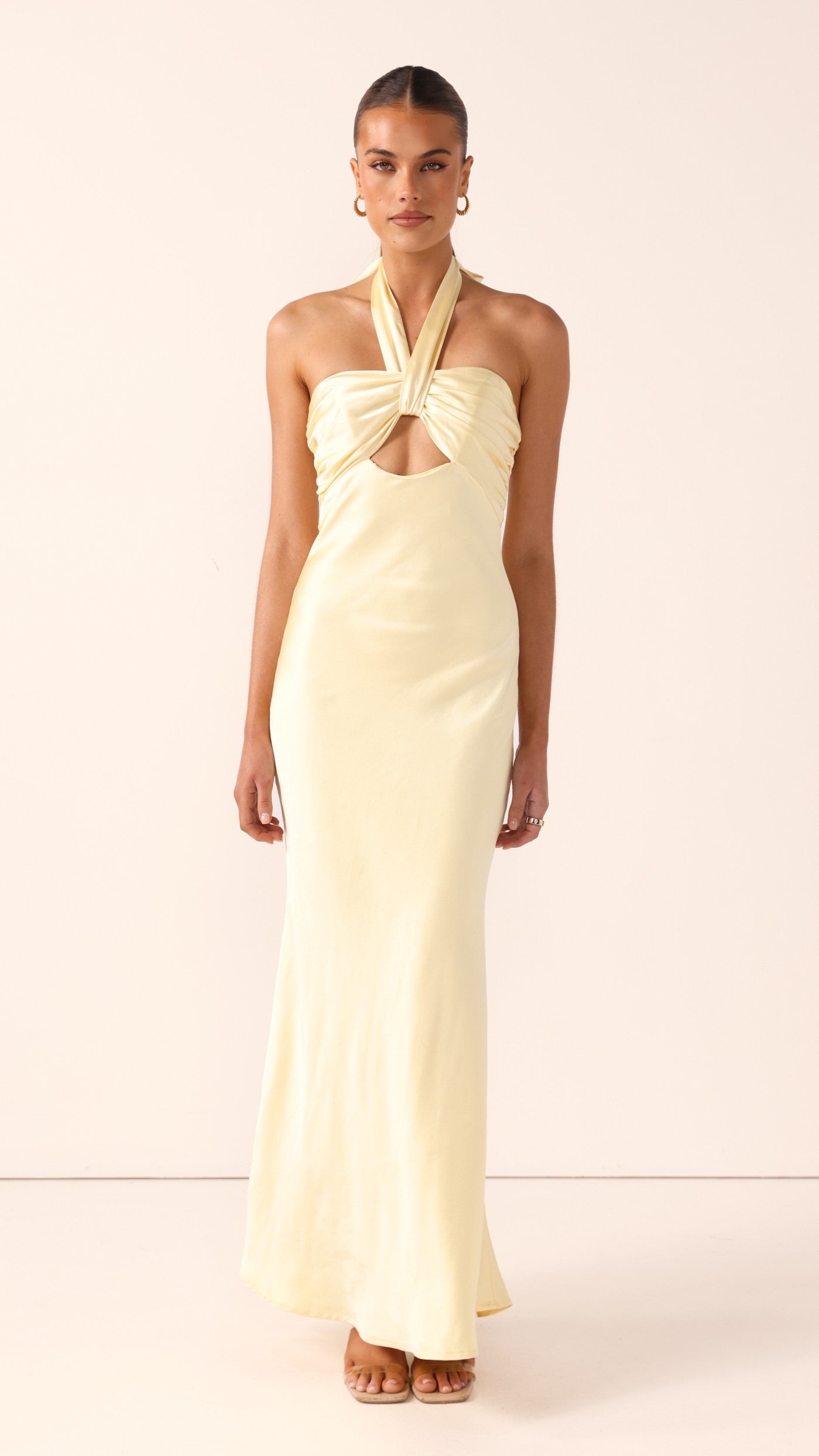 Grace Halter Maxi Dress - Yellow - Billy J