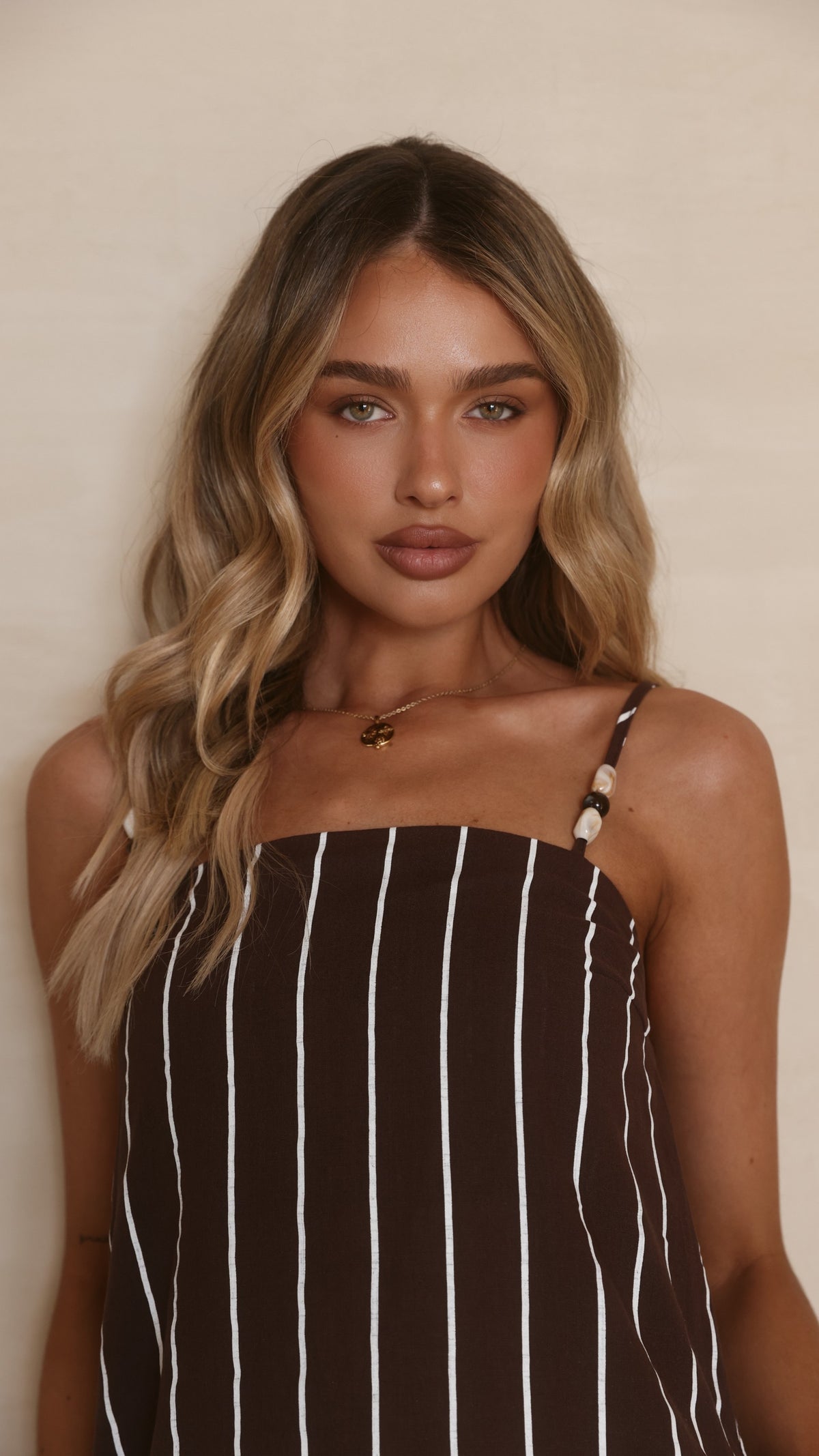 Rubi Top and Pants Set - Choc/White Stripe - Billy J