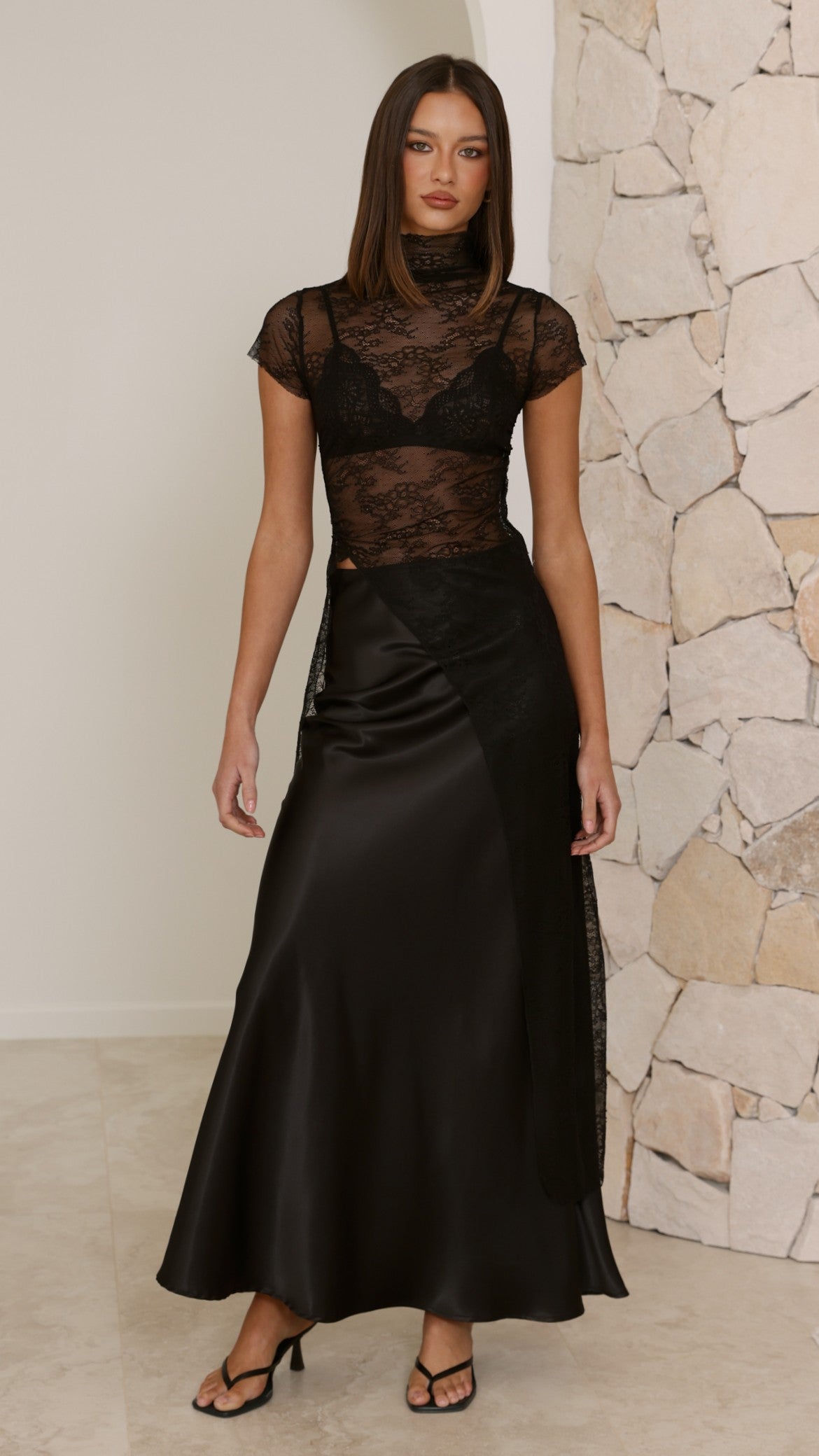 Ria Sheer Top - Black Lace - Billy J