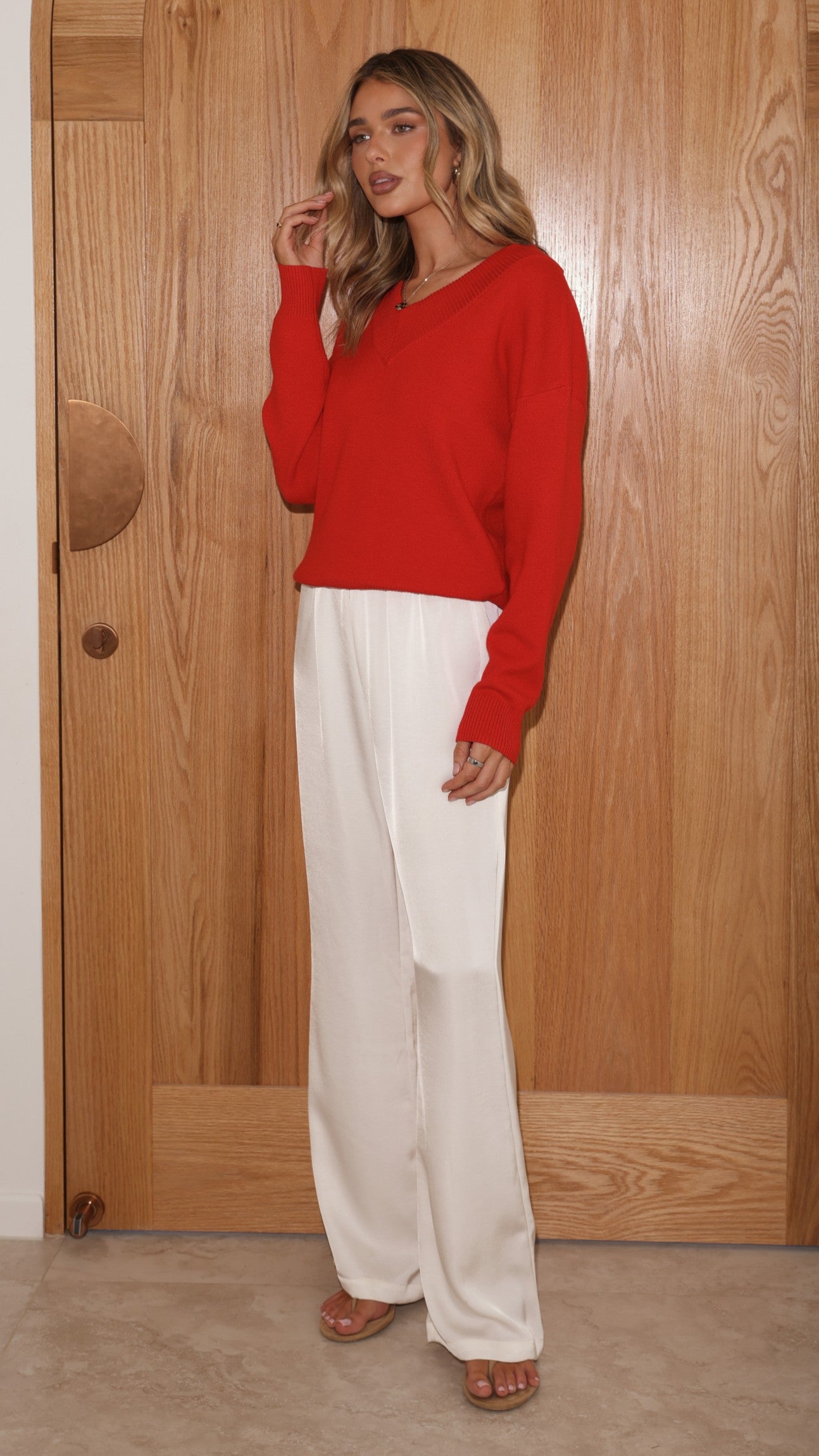 Sophie Knit Sweater - Red - Billy J