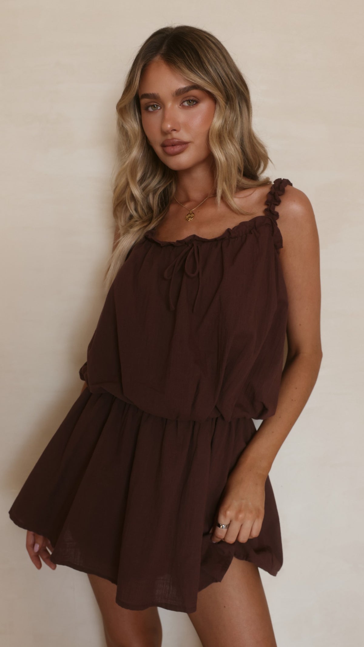 Brittany Mini Dress - Chocolate - Billy J