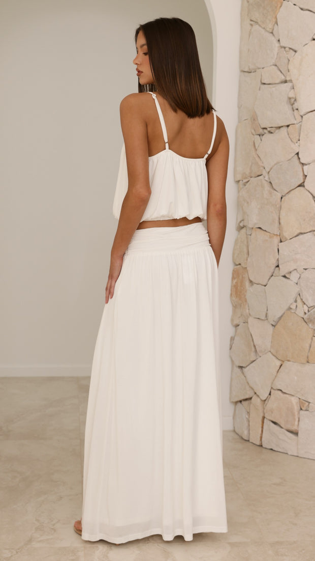 Stacie Maxi Skirt - White - Billy J