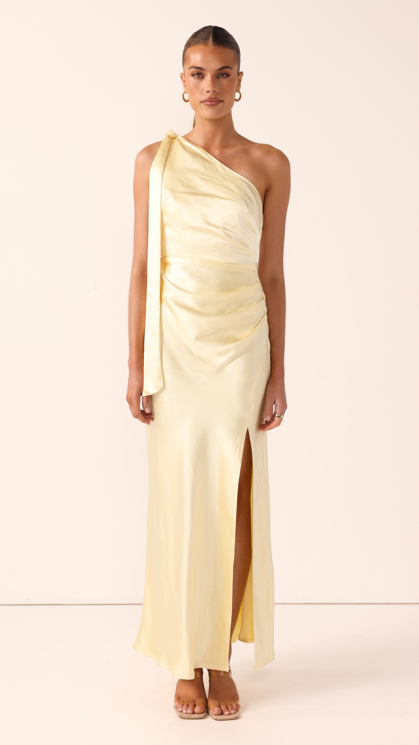 Halle One Shoulder Maxi Dress - Yellow - Billy J