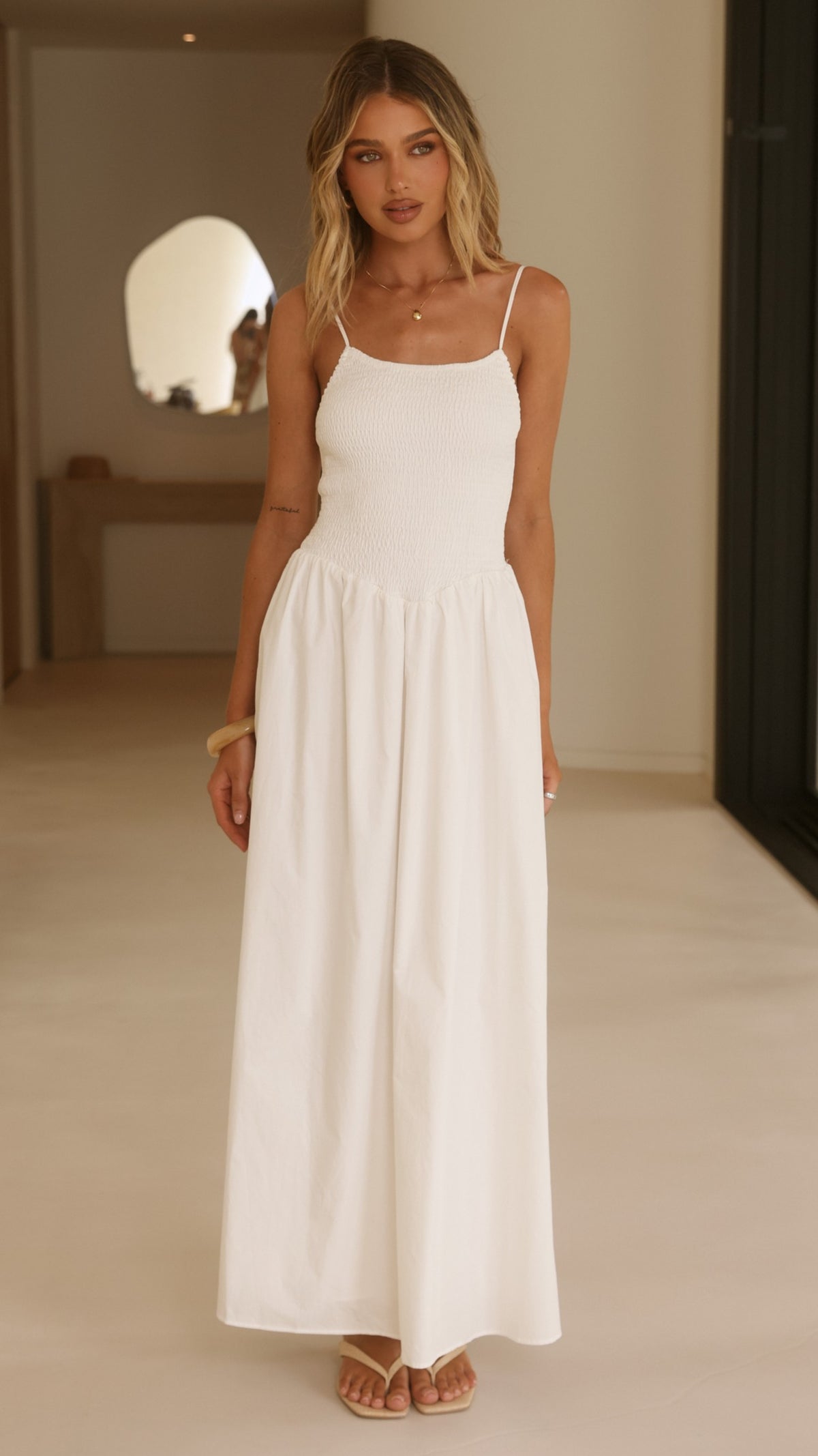 Gena Maxi Dress - White - Billy J