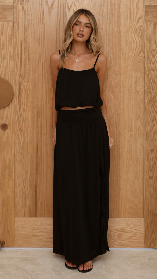 Stacie Maxi Skirt - Black - Billy J