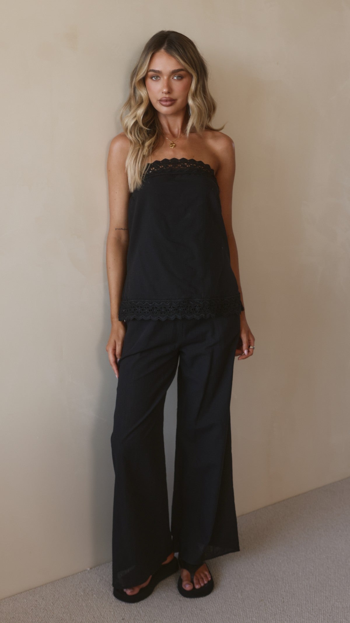Luna Top and Pants Set - Black - Billy J