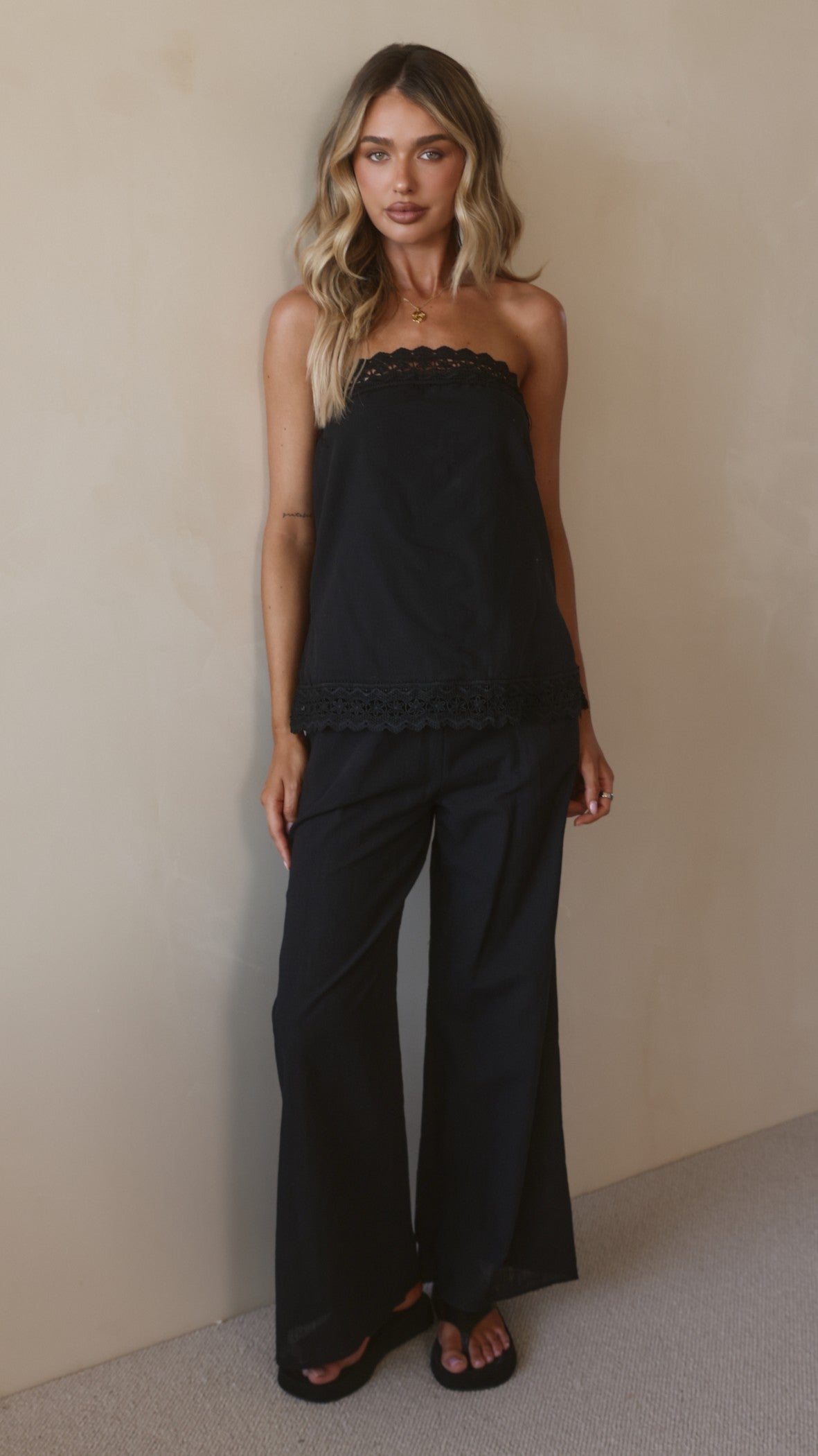 Luna Top and Pants Set - Black - Billy J