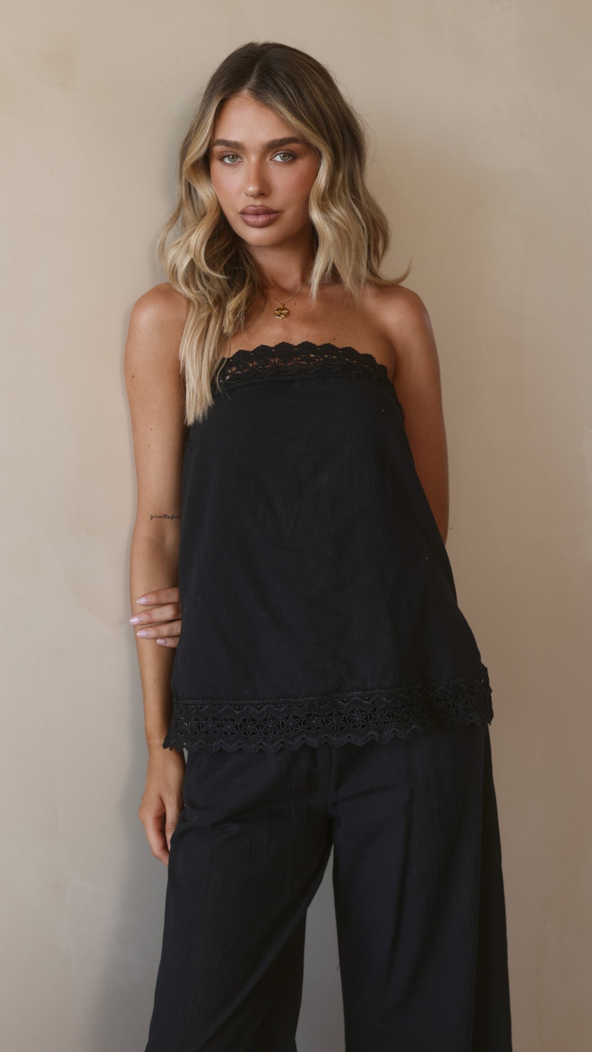 Luna Top and Pants Set - Black - Billy J
