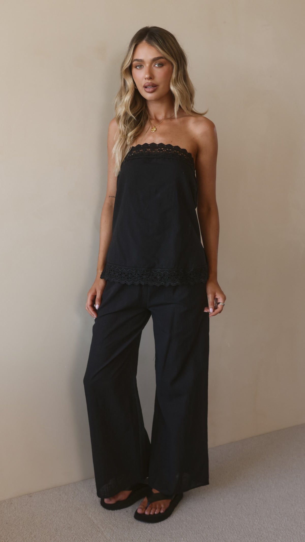 Luna Top and Pants Set - Black - Billy J