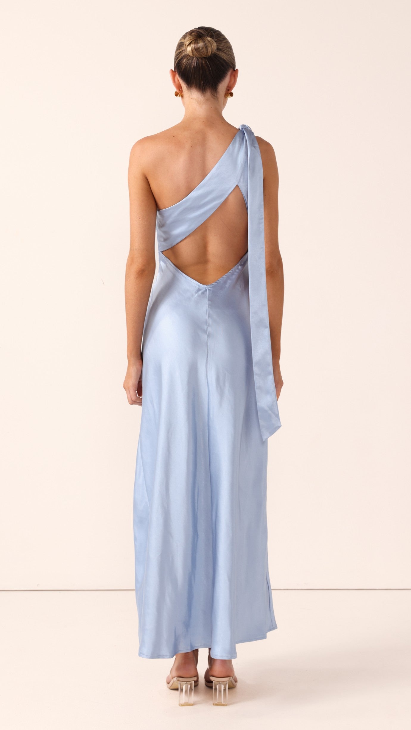 Halle One Shoulder Maxi Dress - Blue - Billy J