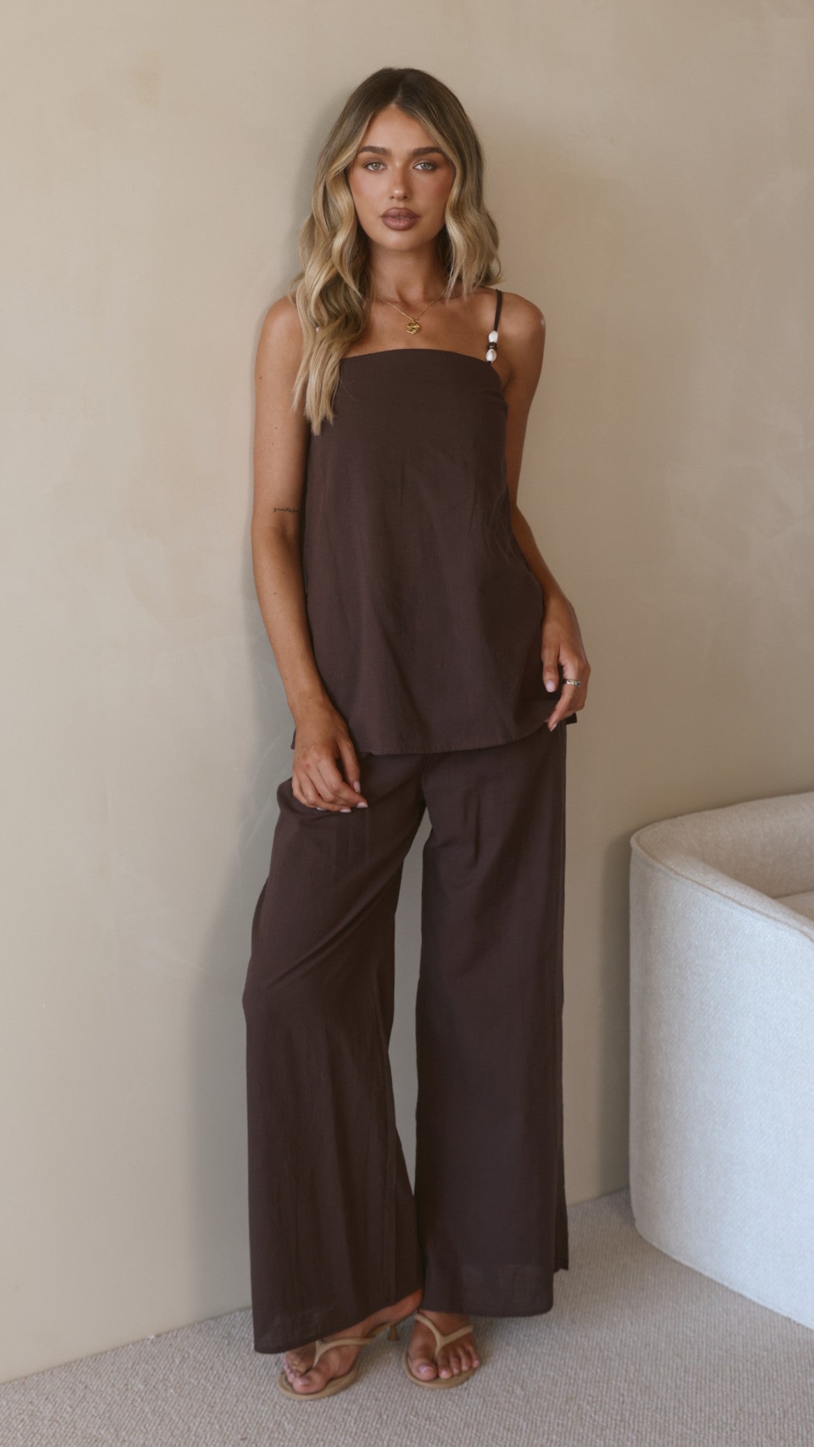 Rubi Top and Pants Set - Chocolate - Billy J
