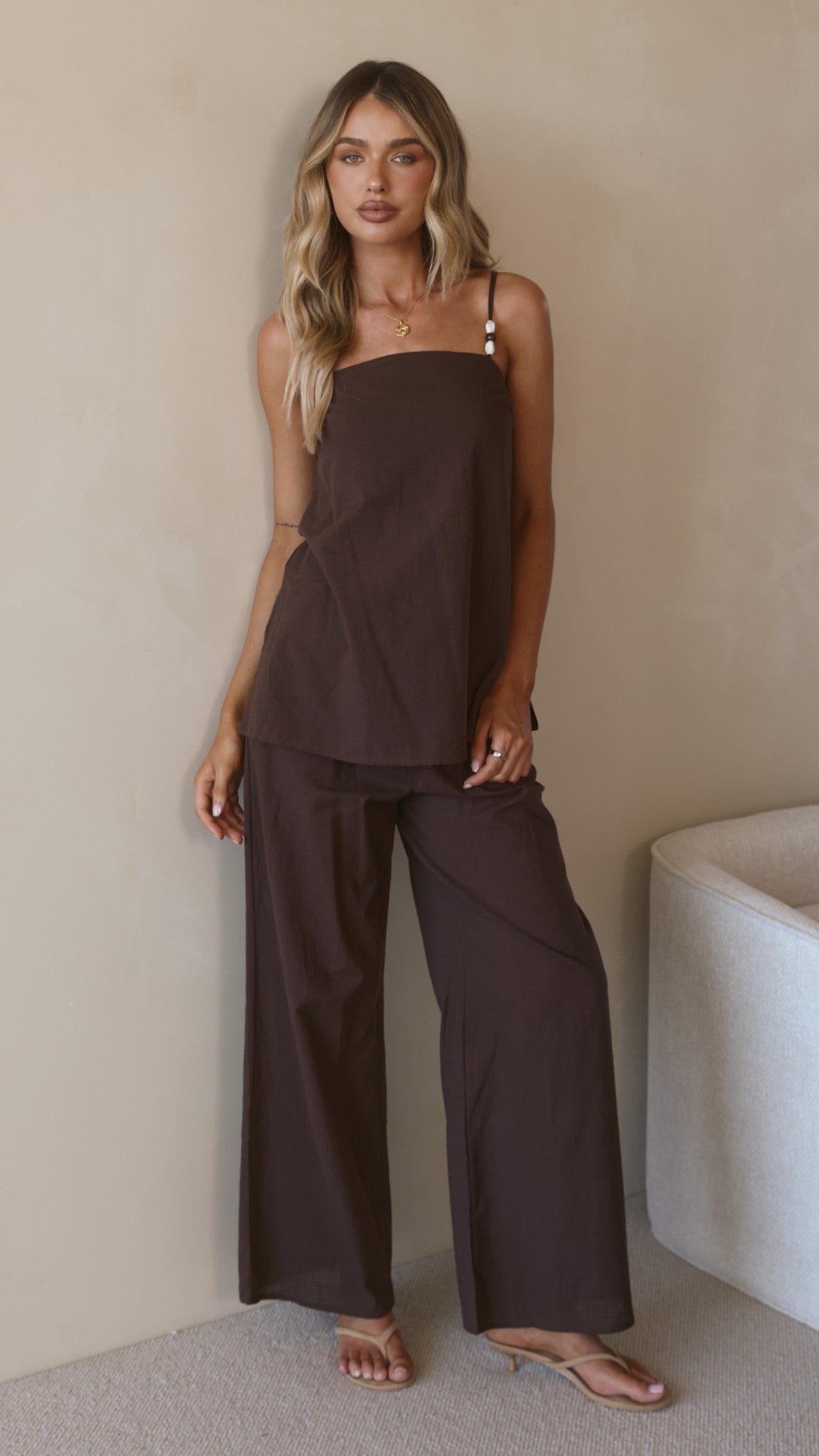 Rubi Top and Pants Set - Chocolate - Billy J
