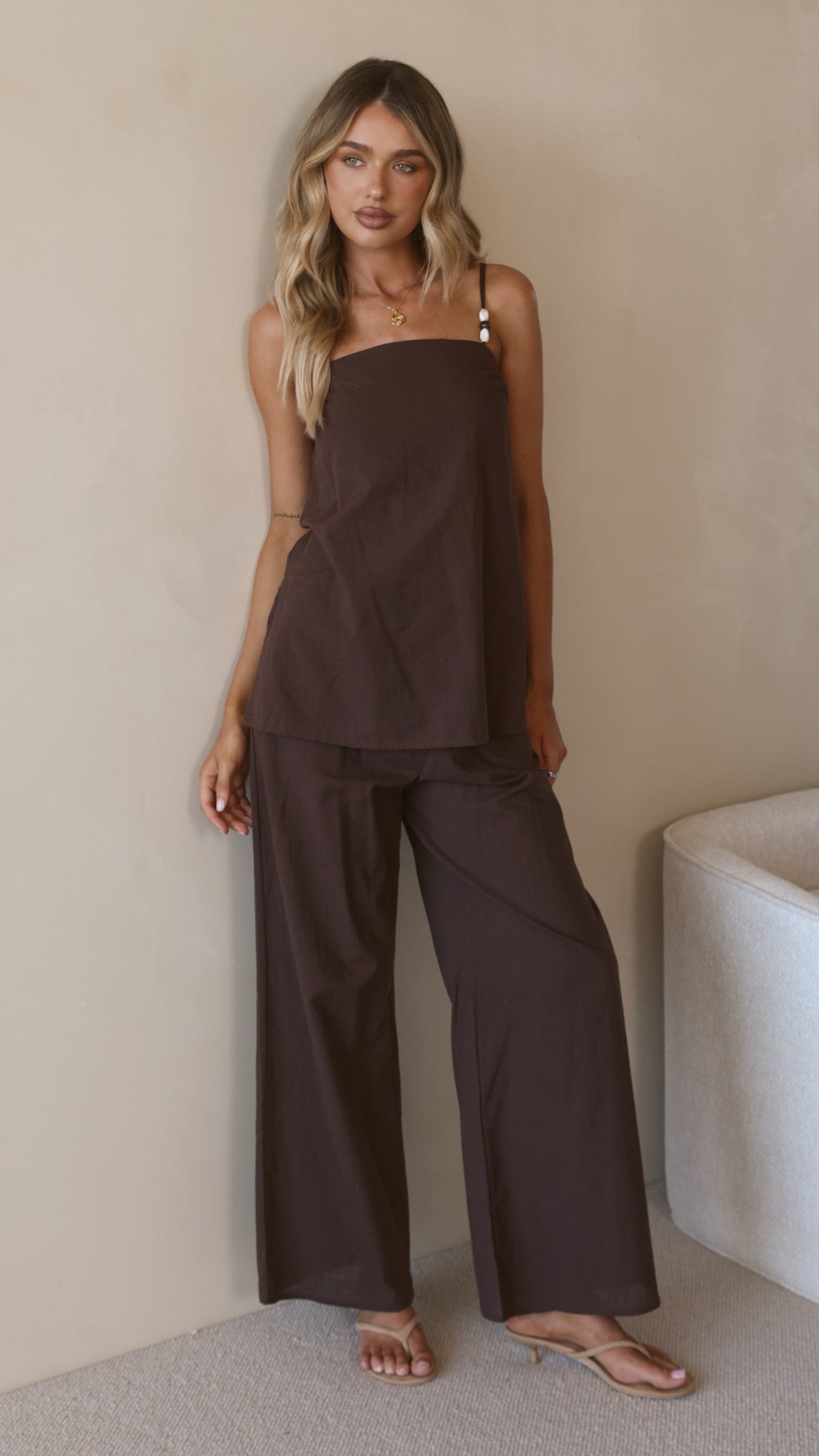 Rubi Top and Pants Set - Chocolate - Billy J