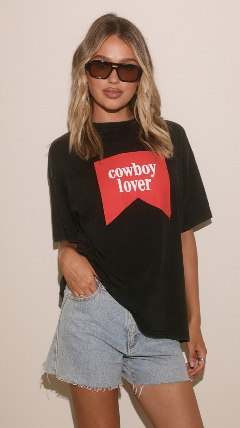 Cowboy Lover Oversized T-Shirt - Black - Billy J