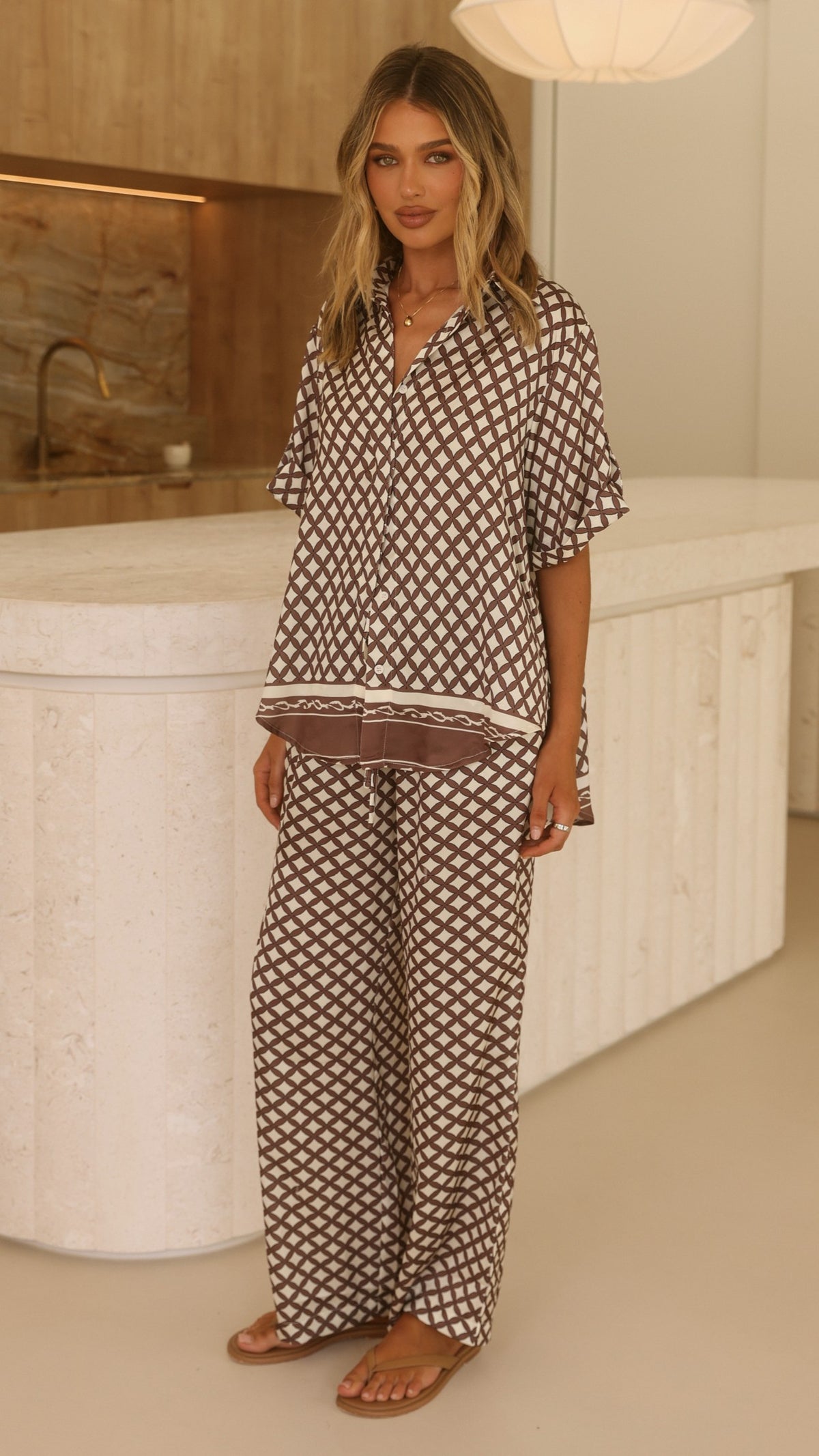 Valene Pants - Chocolate/White Check