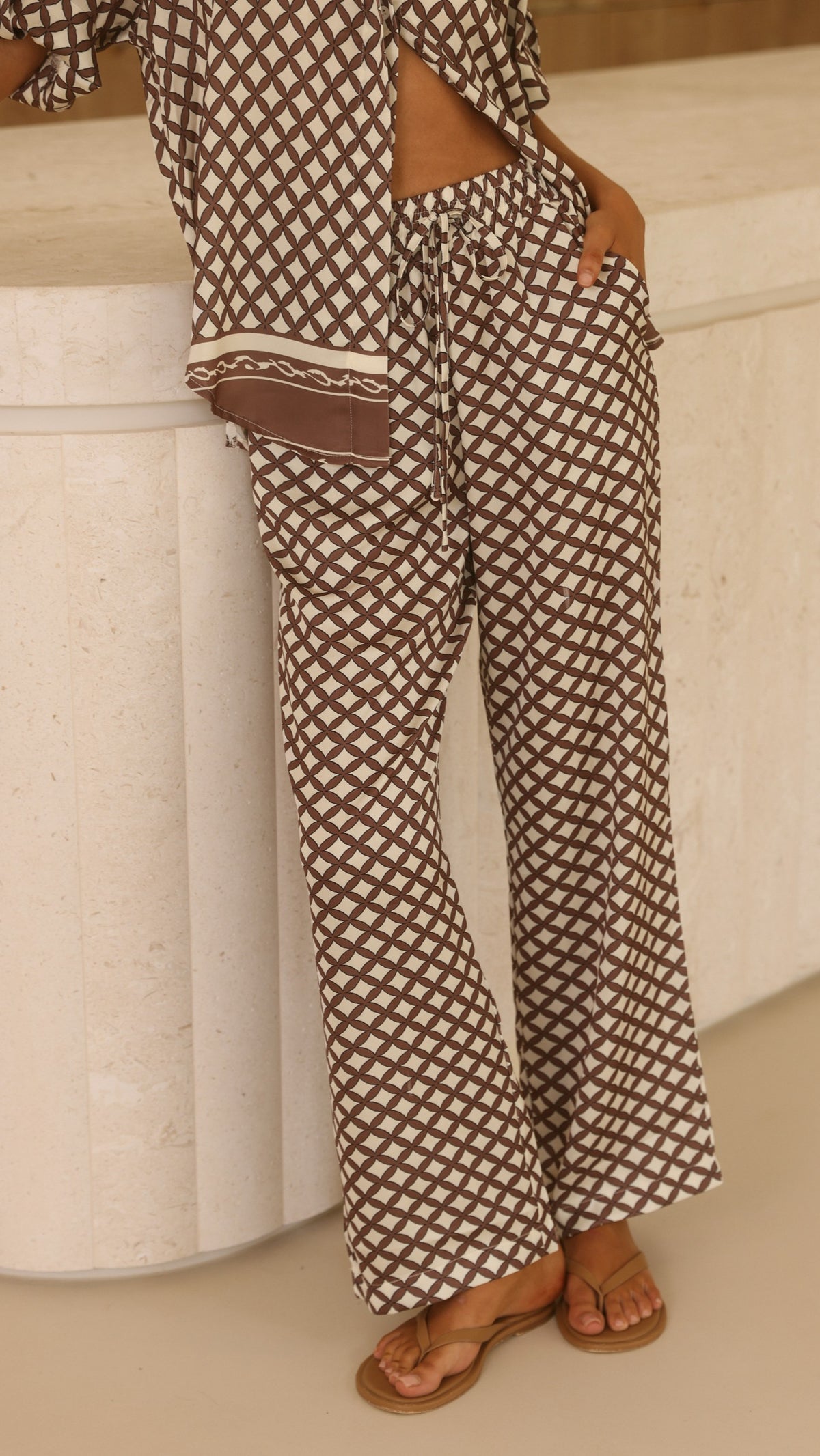 Valene Pants - Chocolate/White Check