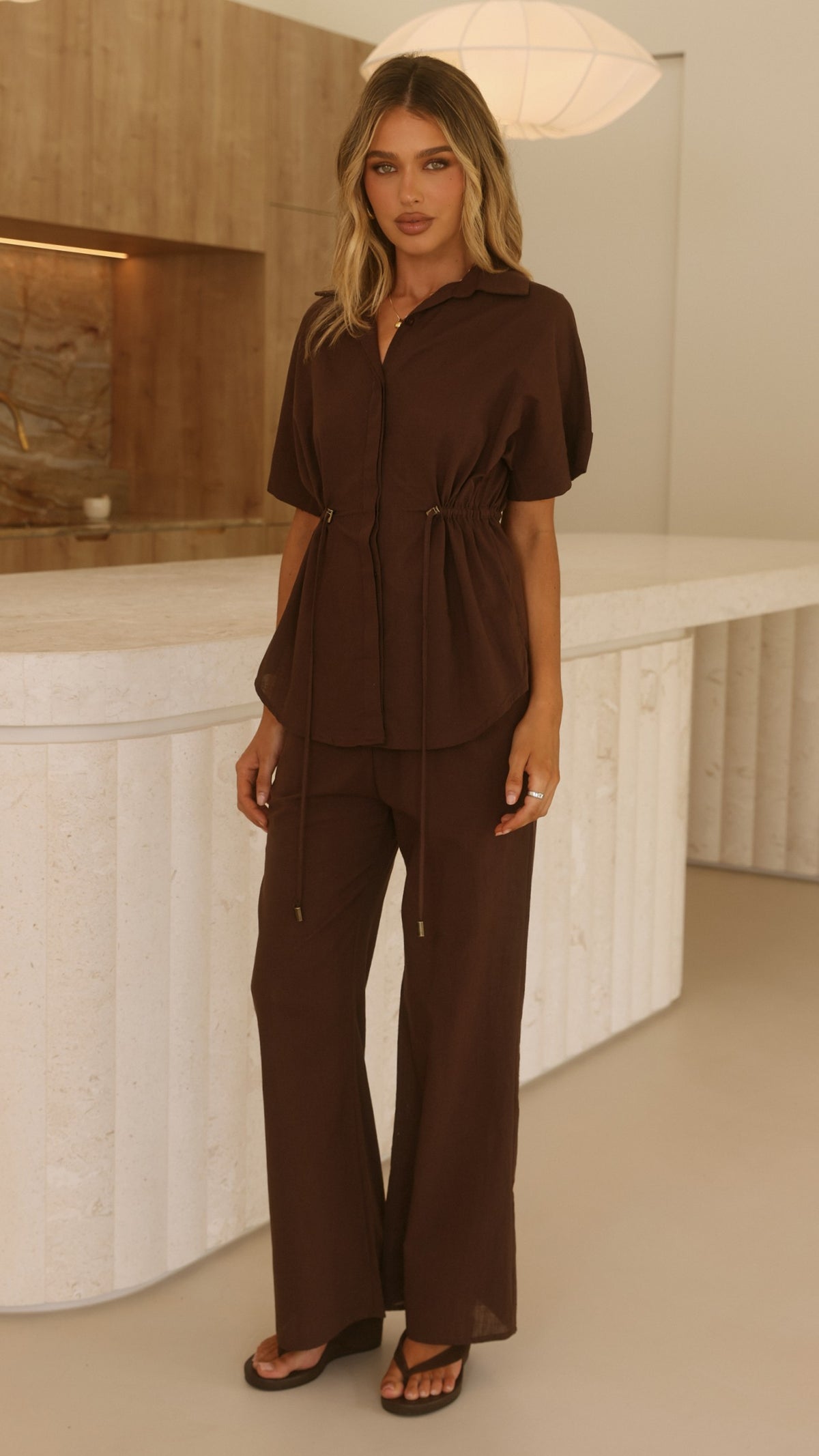 Lucy Top and Pants Set - Chocolate
