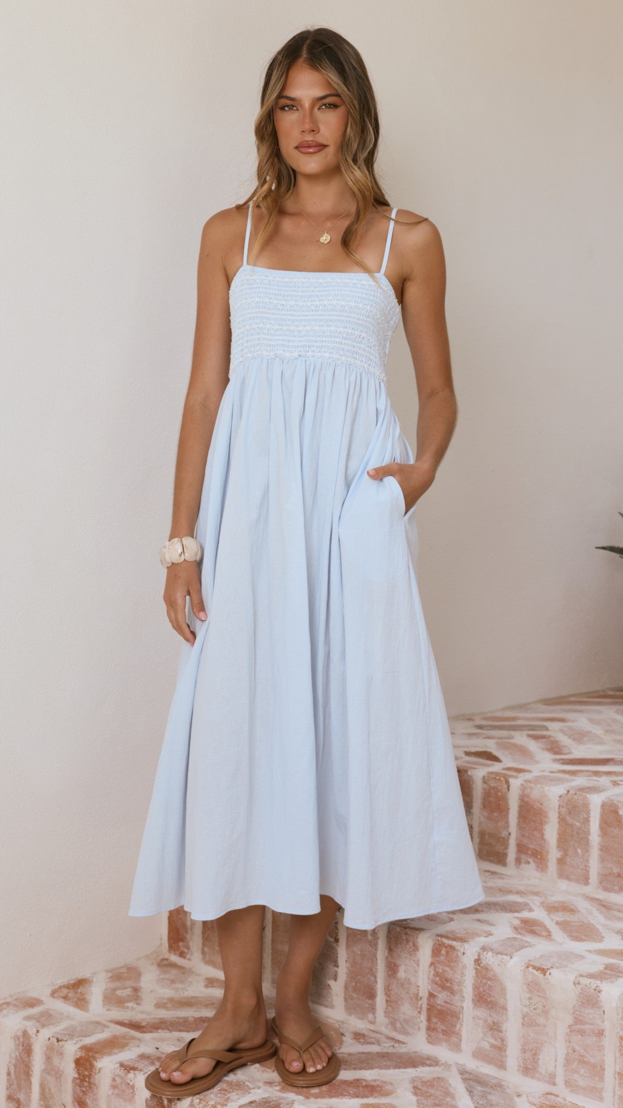 Kinsley Midi Dress - Blue - Billy J