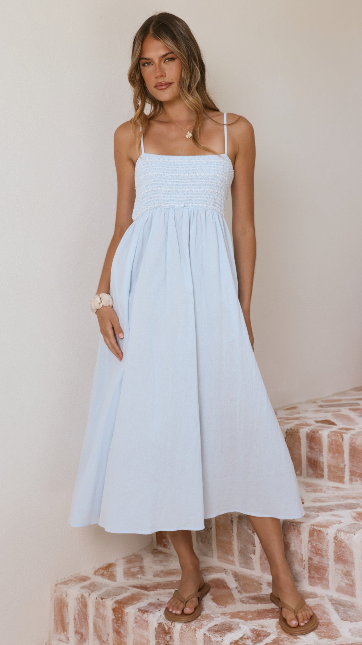 Kinsley Midi Dress - Blue - Billy J