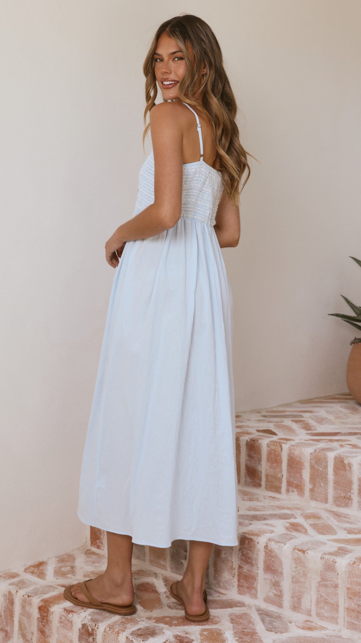 Kinsley Midi Dress - Blue - Billy J