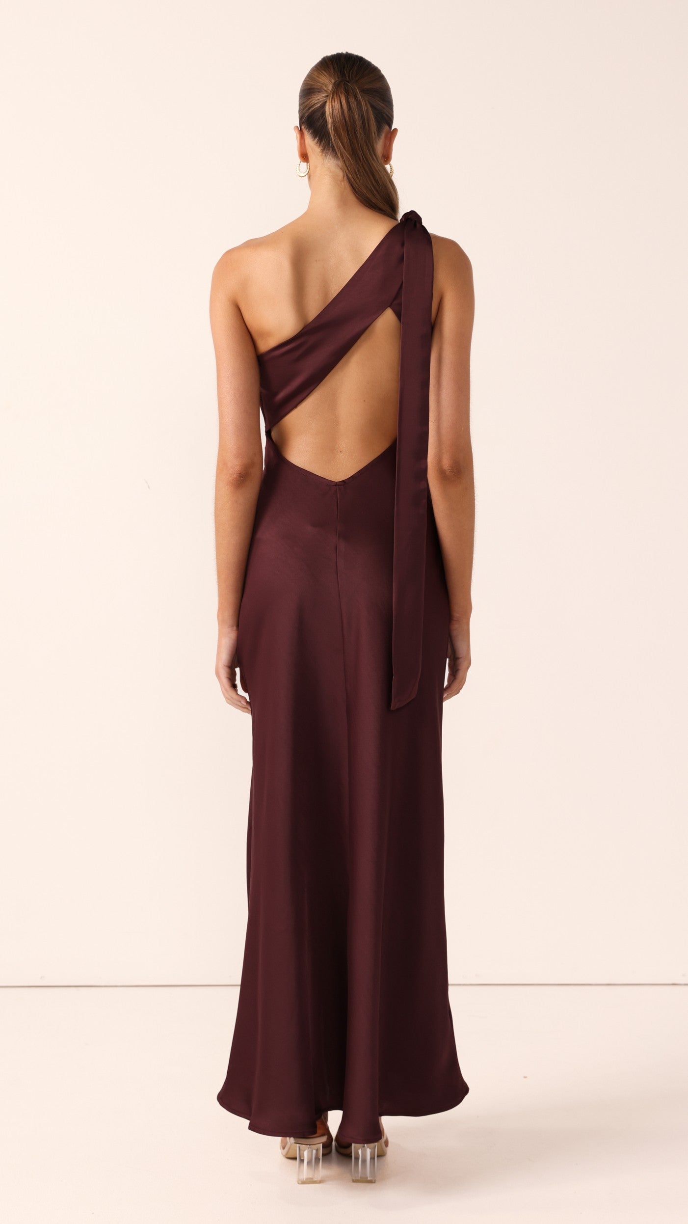 Halle One Shoulder Maxi Dress - Chocolate - Billy J