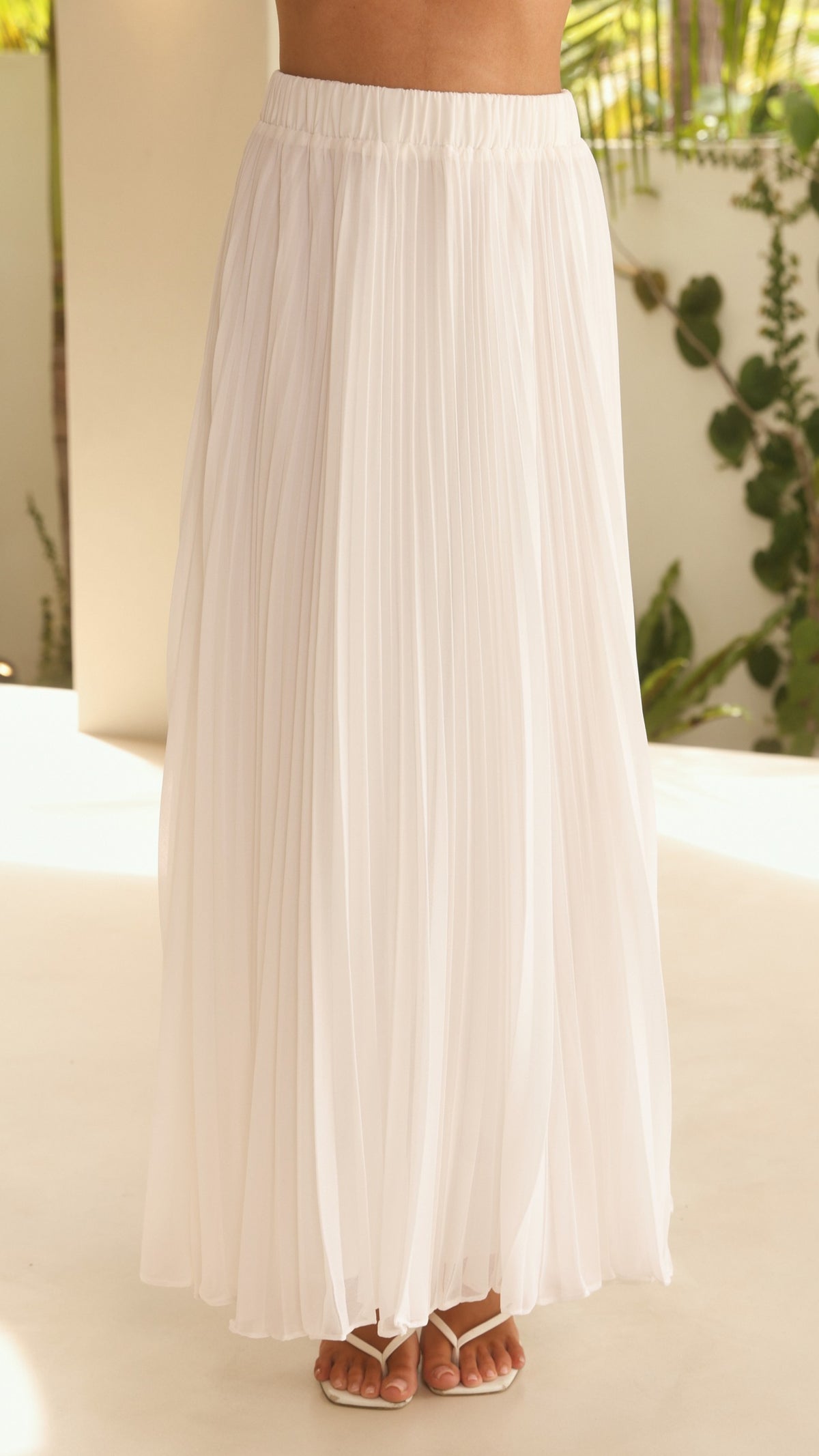Cambree Peplum Top and Maxi Skirt Set - White - Billy J