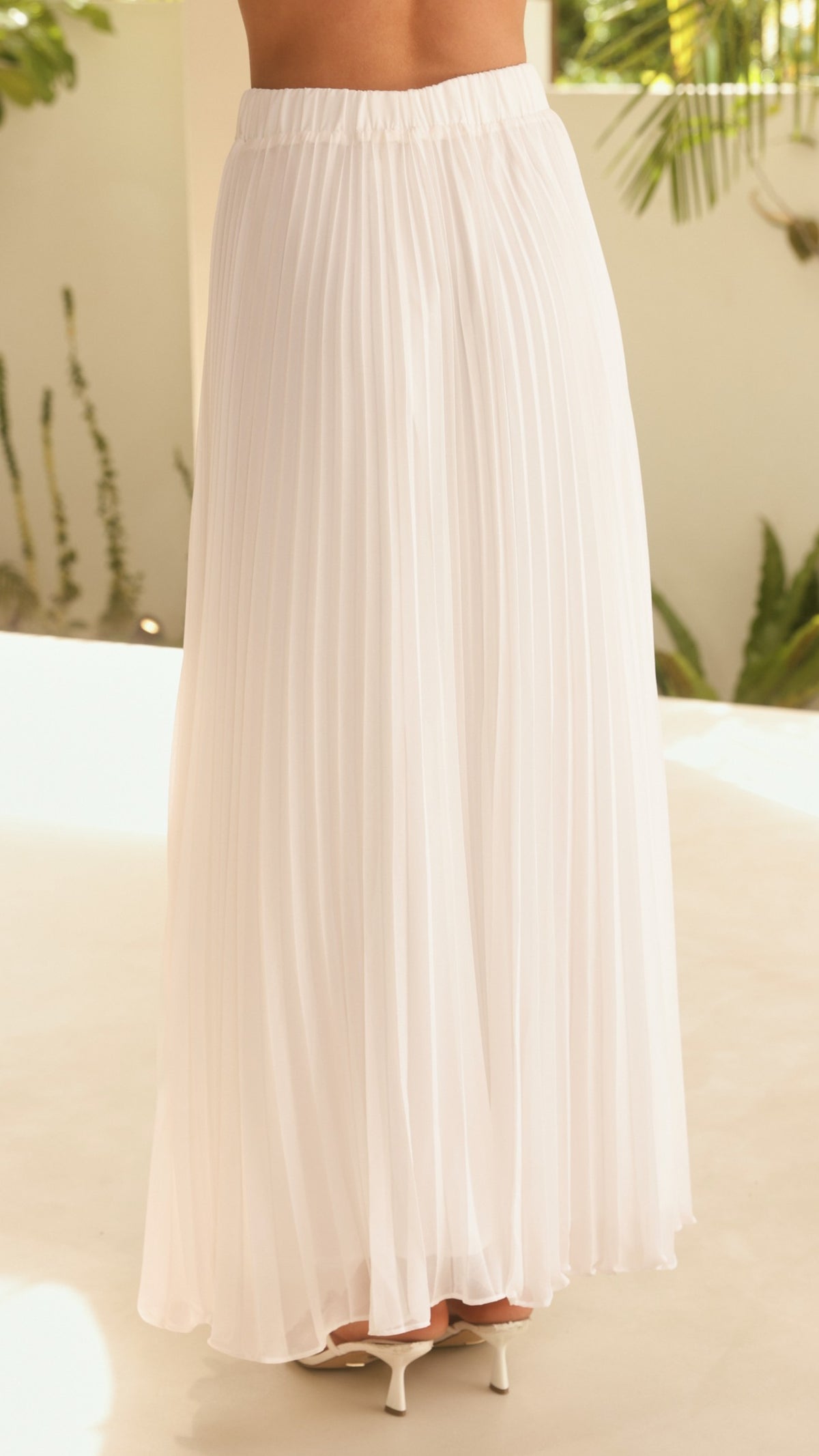 Cambree Peplum Top and Maxi Skirt Set - White