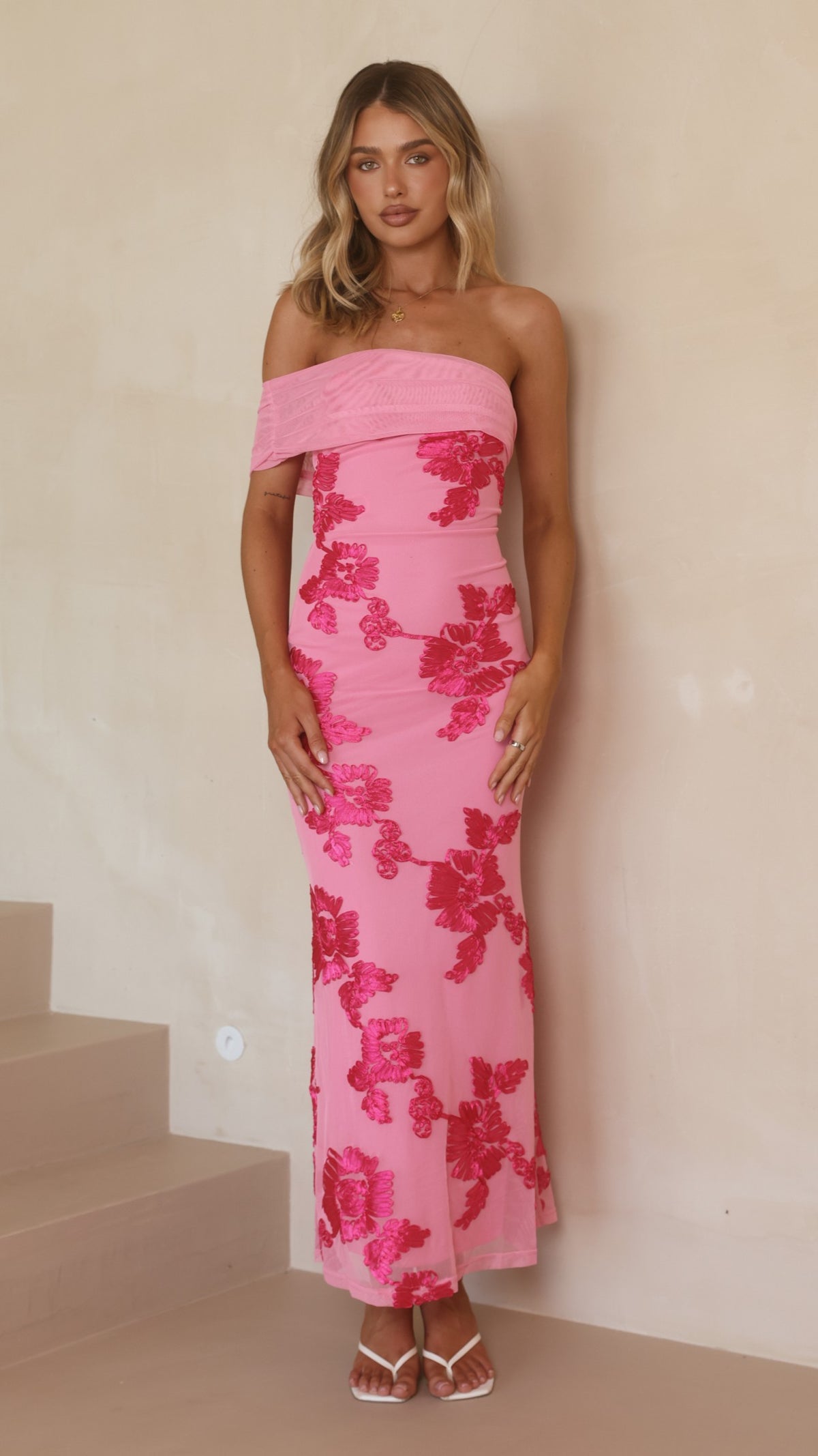 Faith Maxi Dress - Pink Floral - Billy J