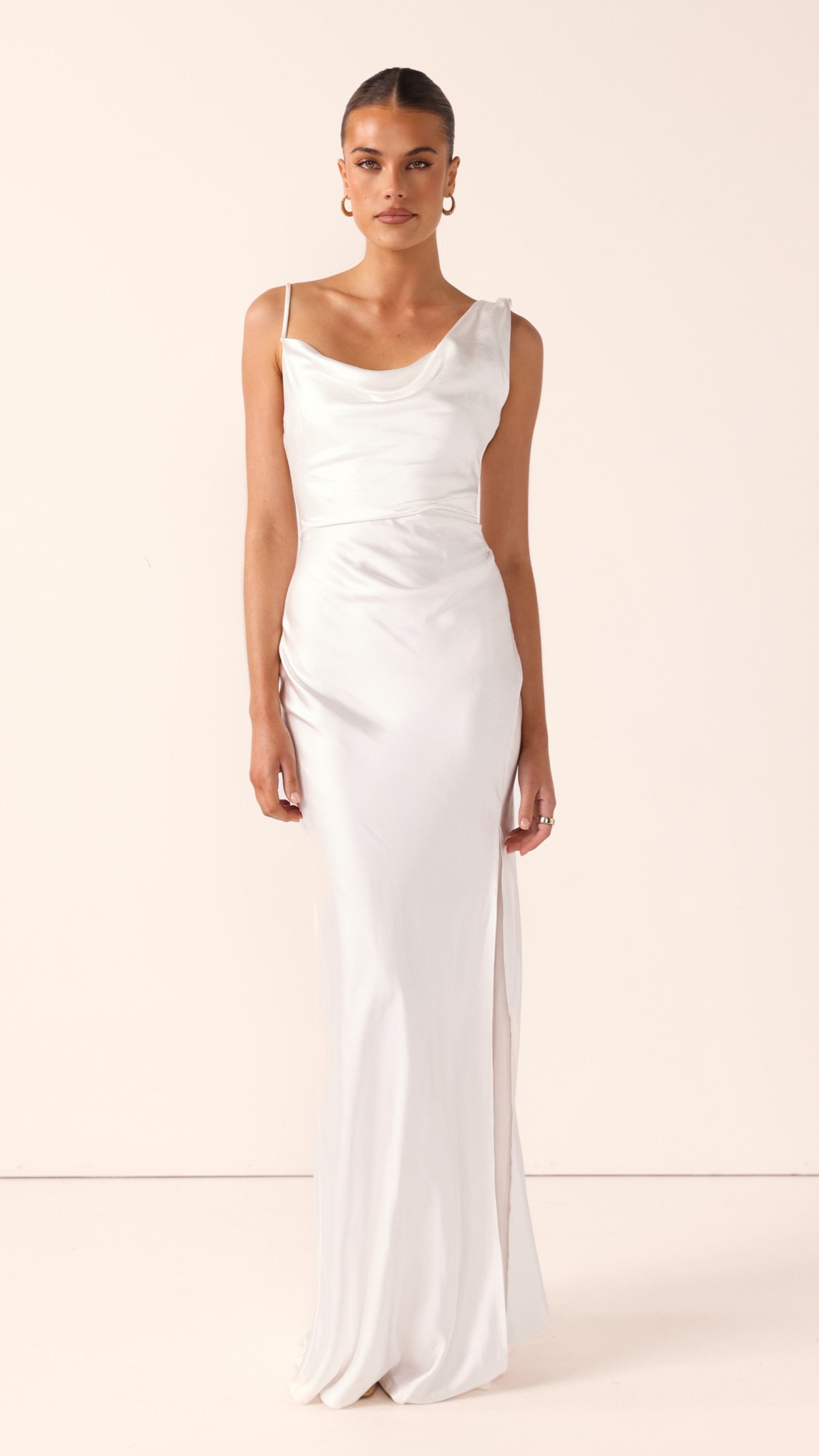 Iris Asymmetrical Maxi Dress - Ivory - Billy J