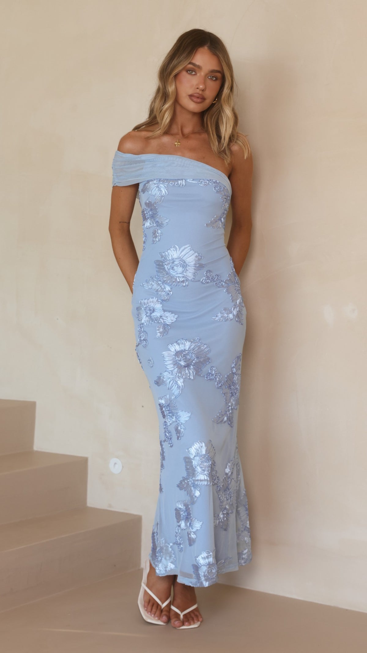 Faith Maxi Dress - Blue Floral - Billy J
