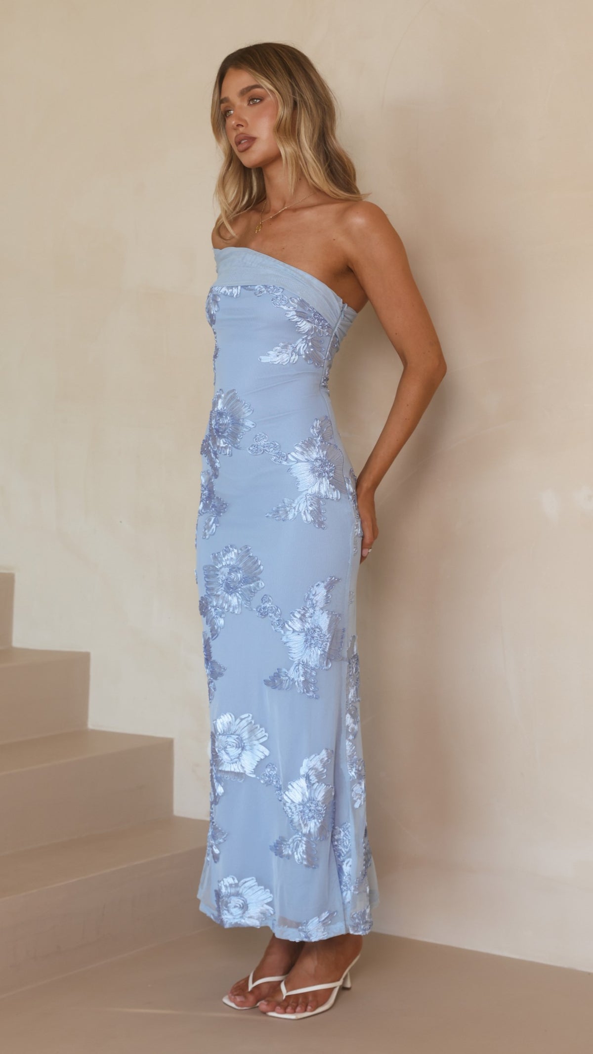 Faith Maxi Dress - Blue Floral - Billy J