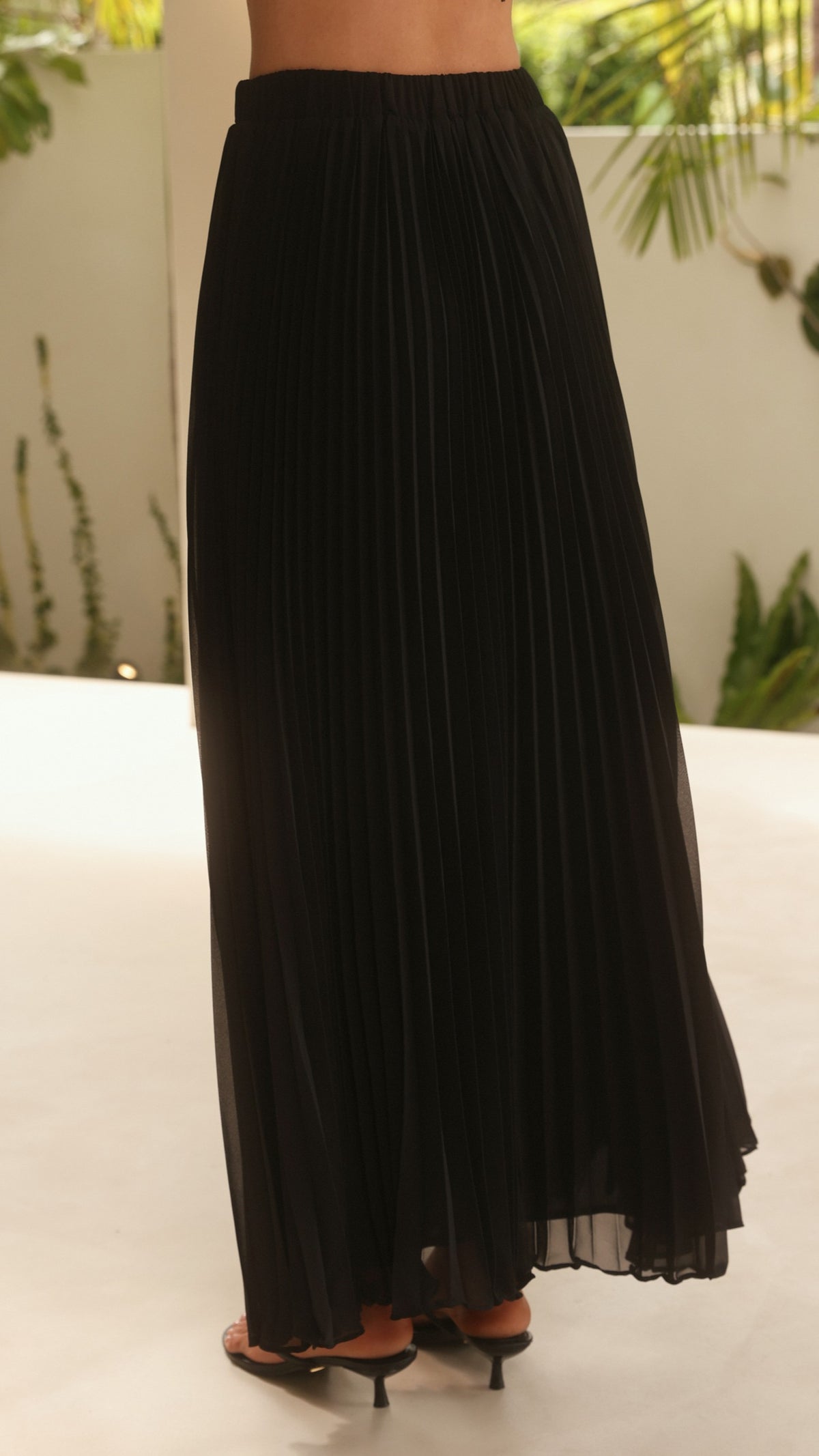 Cambree Peplum Top and Maxi Skirt Set - Black