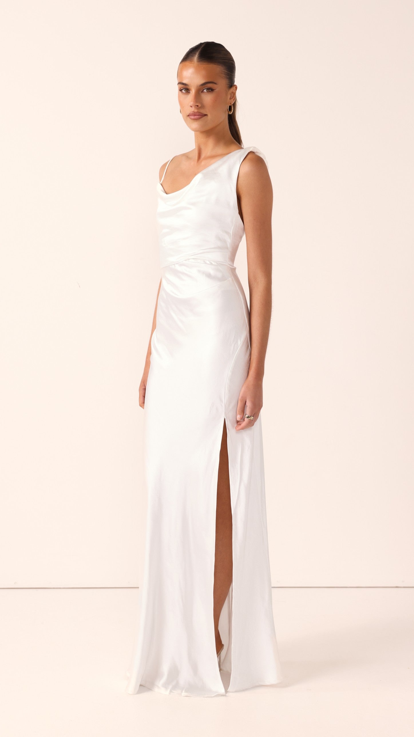 Iris Asymmetrical Maxi Dress - Ivory - Billy J