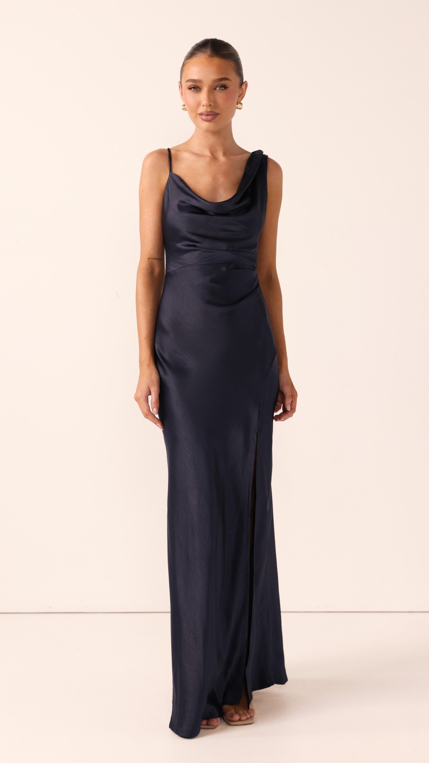 Iris Asymmetrical Maxi Dress - Navy - Billy J