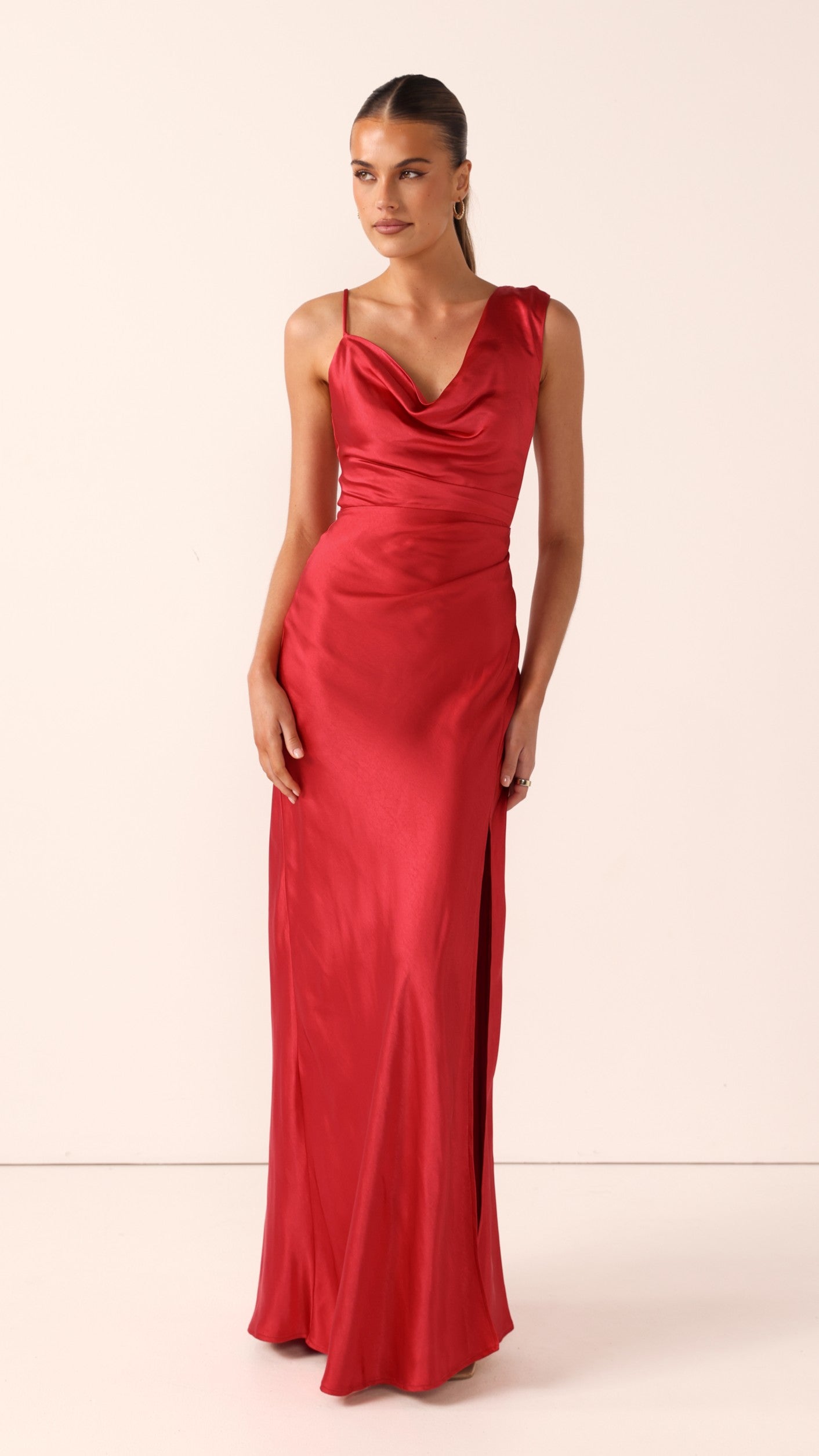 Iris Asymmetrical Maxi Dress - Red - Billy J