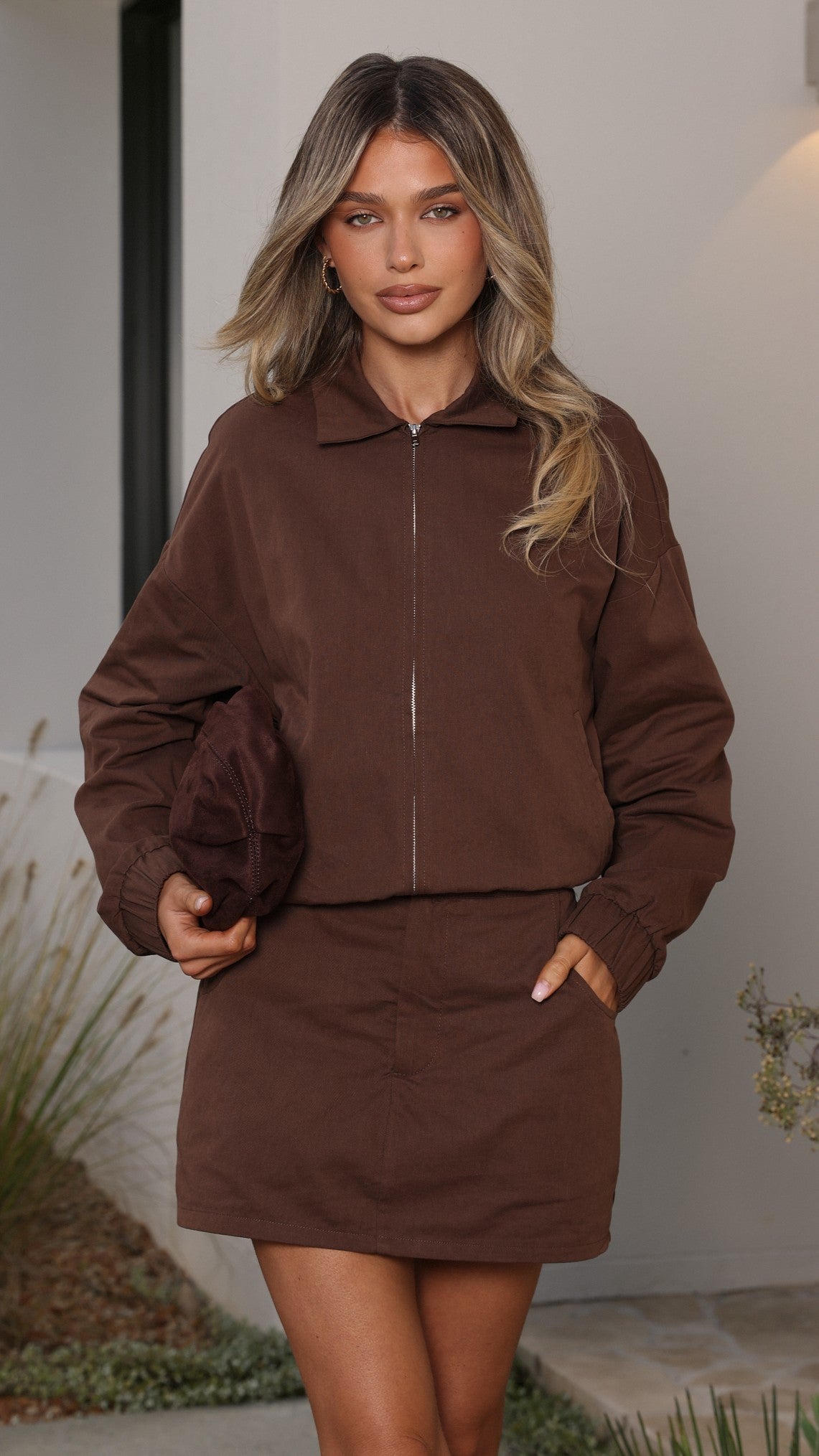 Grace Bomber Jacket - Chocolate - Billy J