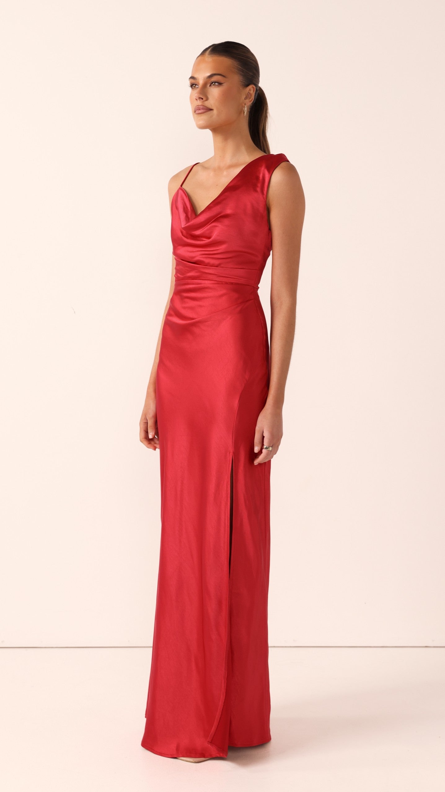 Iris Asymmetrical Maxi Dress - Red - Billy J