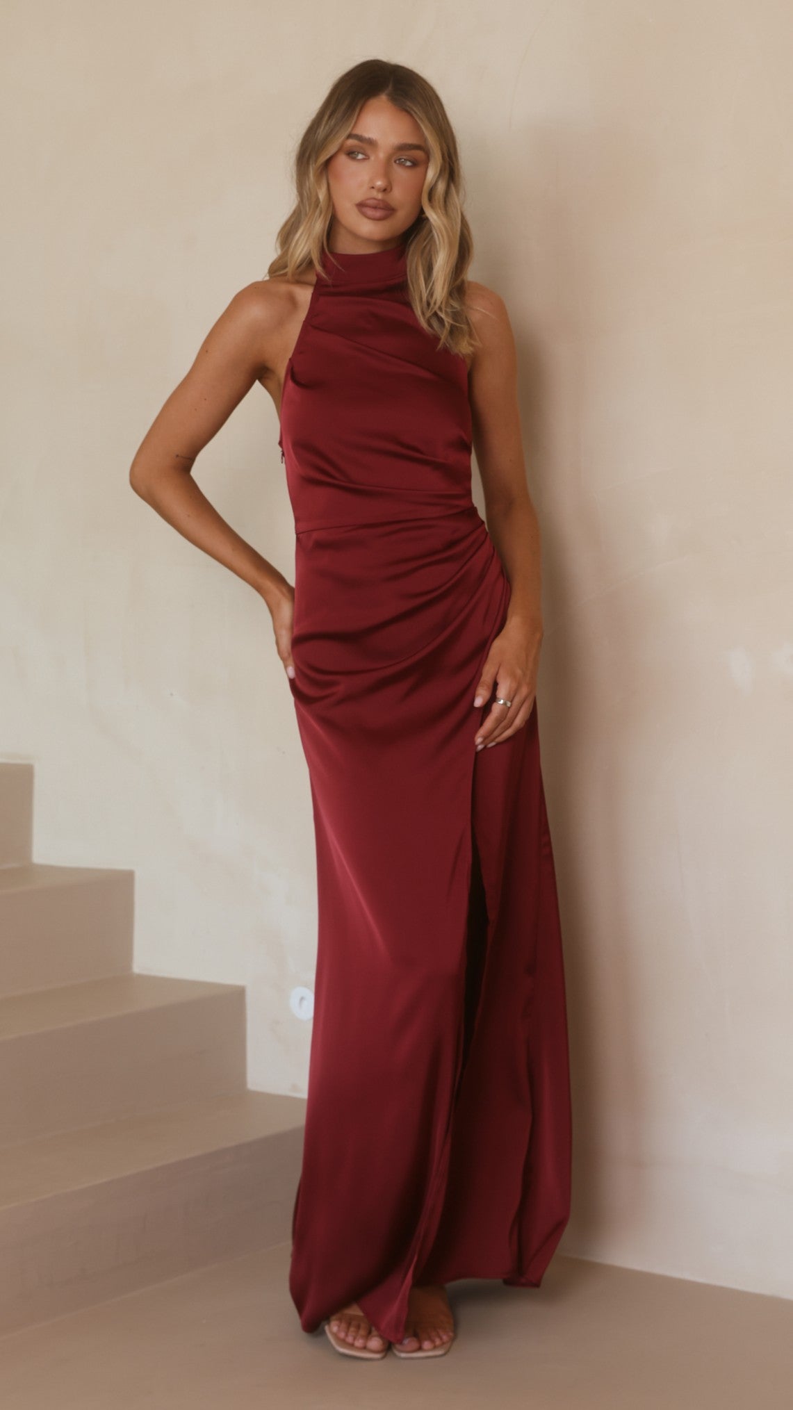 Cara Maxi Dress - Wine - Billy J