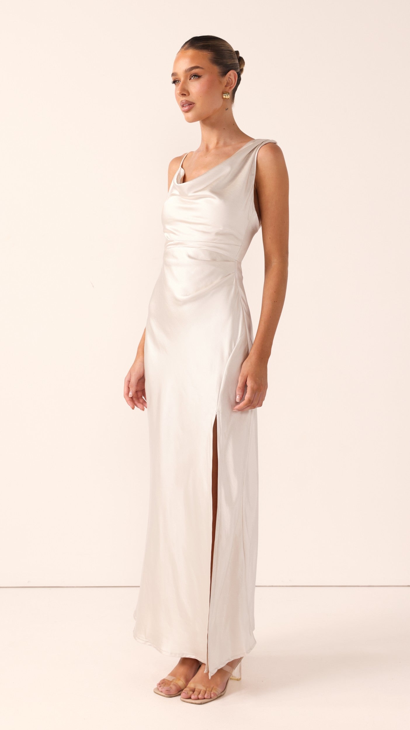 Iris Asymmetrical Maxi Dress - Champagne - Billy J
