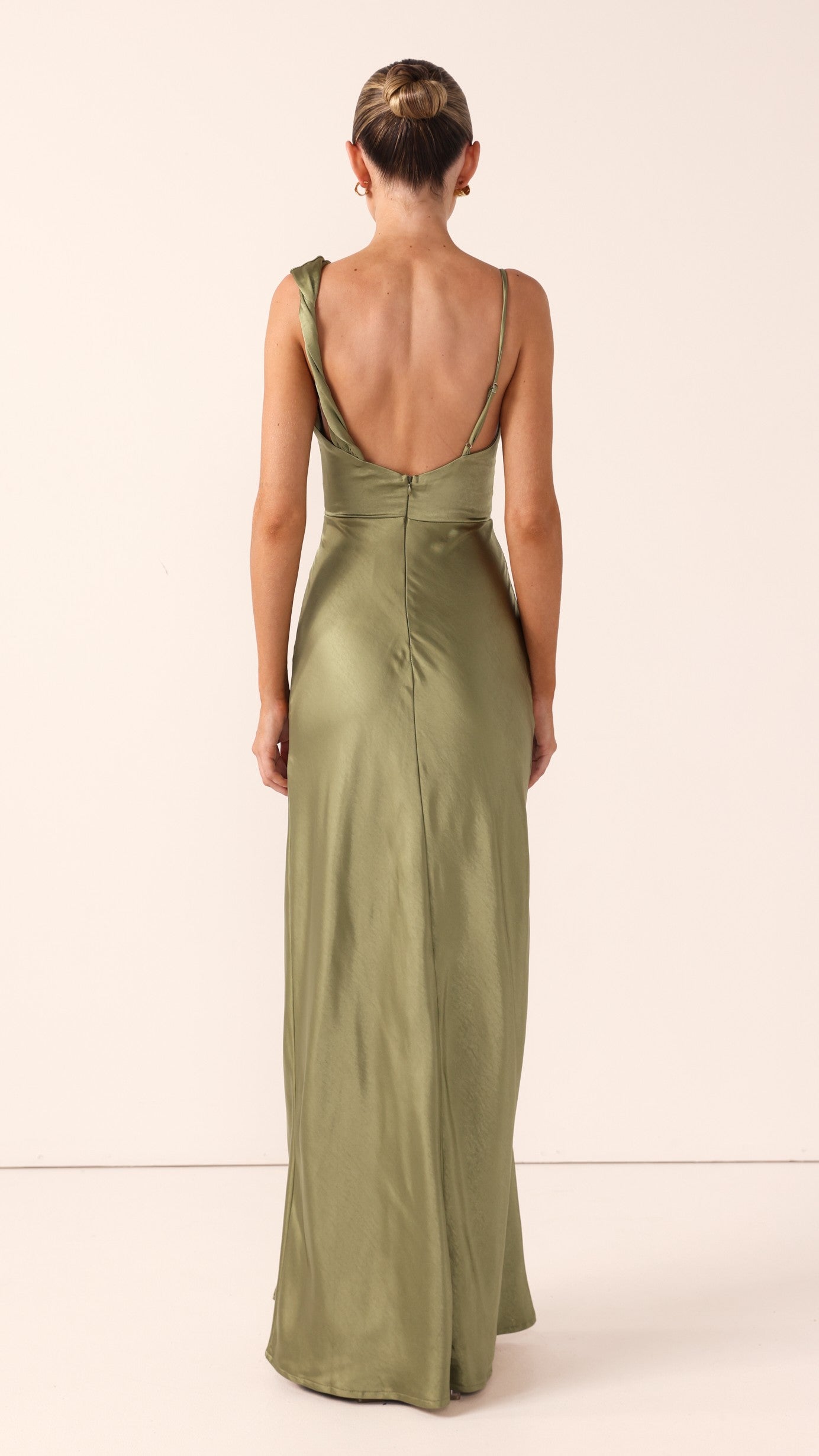 Iris Asymmetrical Maxi Dress - Olive - Billy J