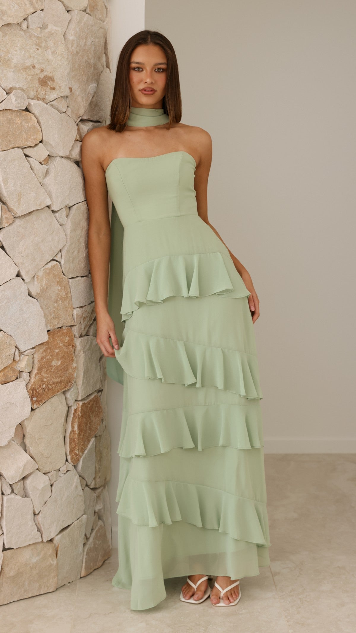 Flora Maxi Dress - Sage - Billy J