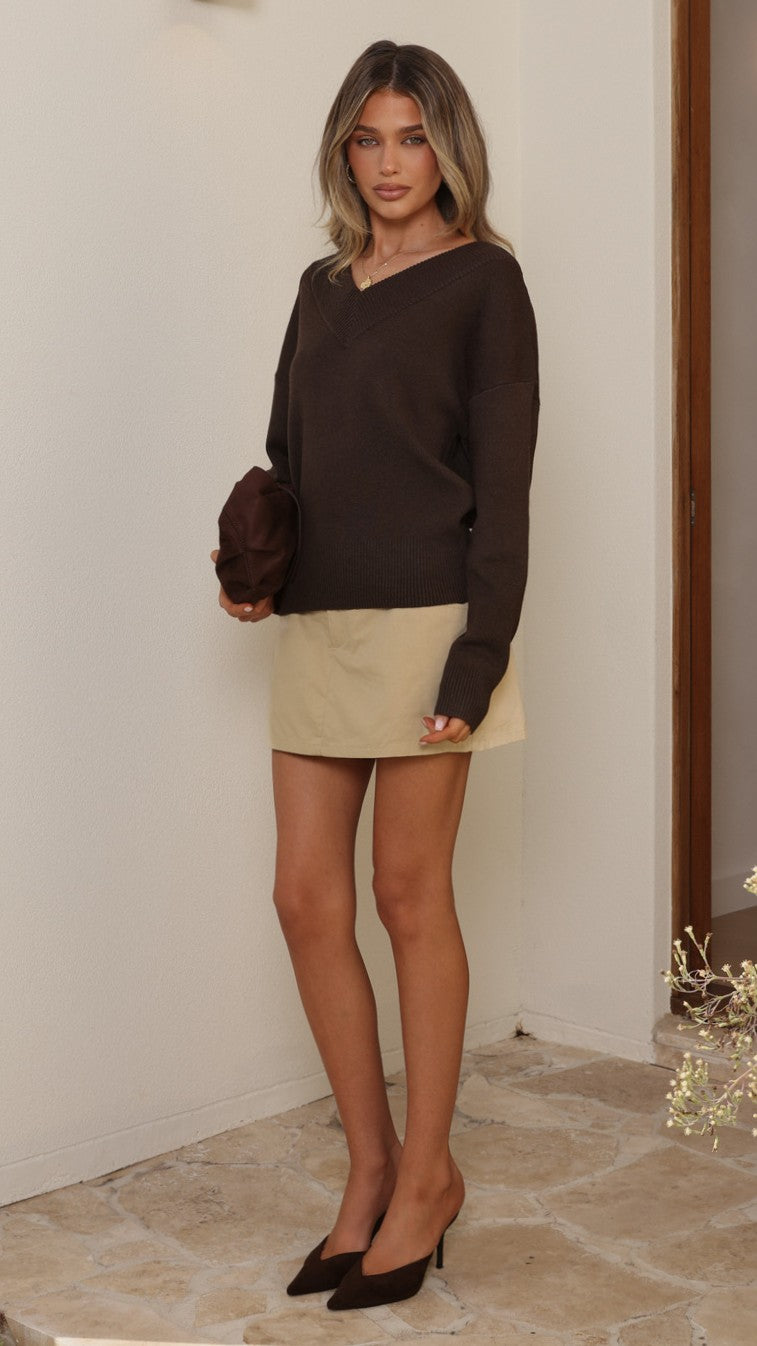 Sophie Knit Sweater - Chocolate - Billy J