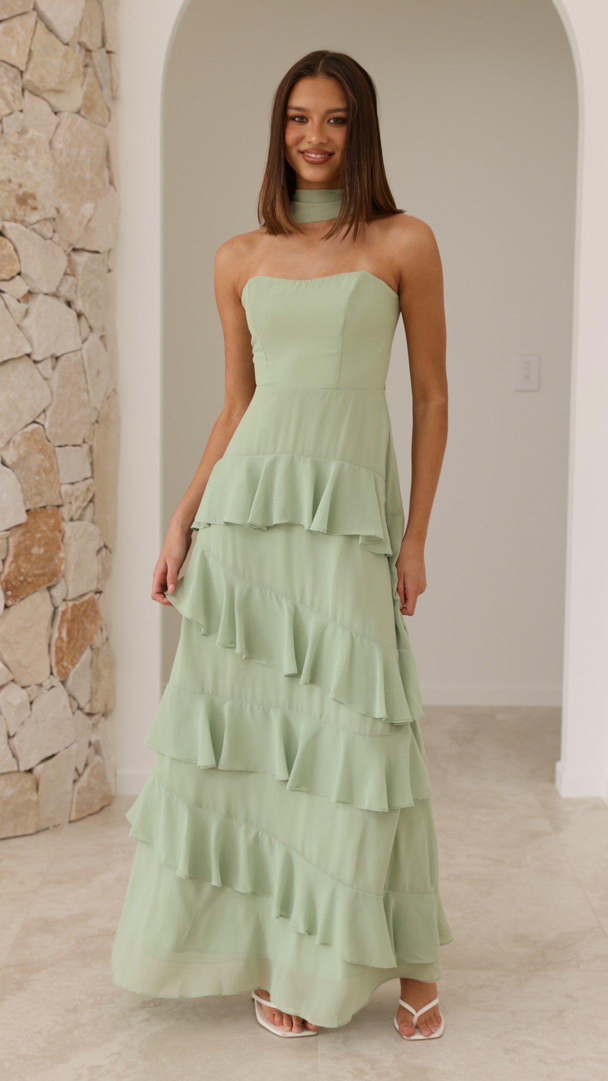 Flora Maxi Dress - Sage - Billy J