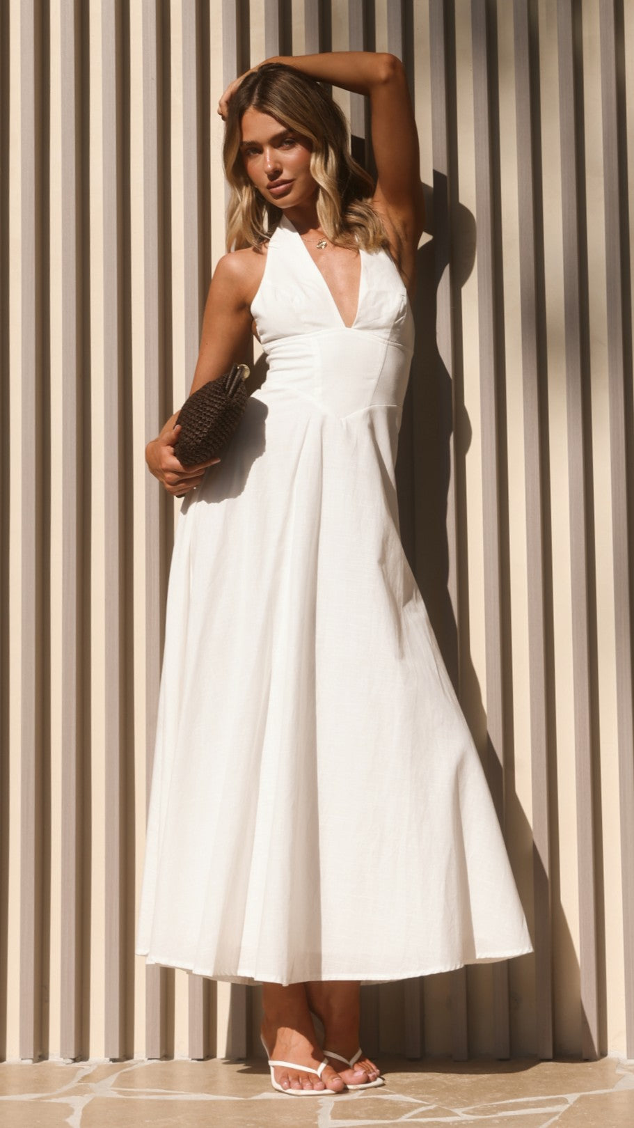 Skye Maxi Dress - White - Billy J