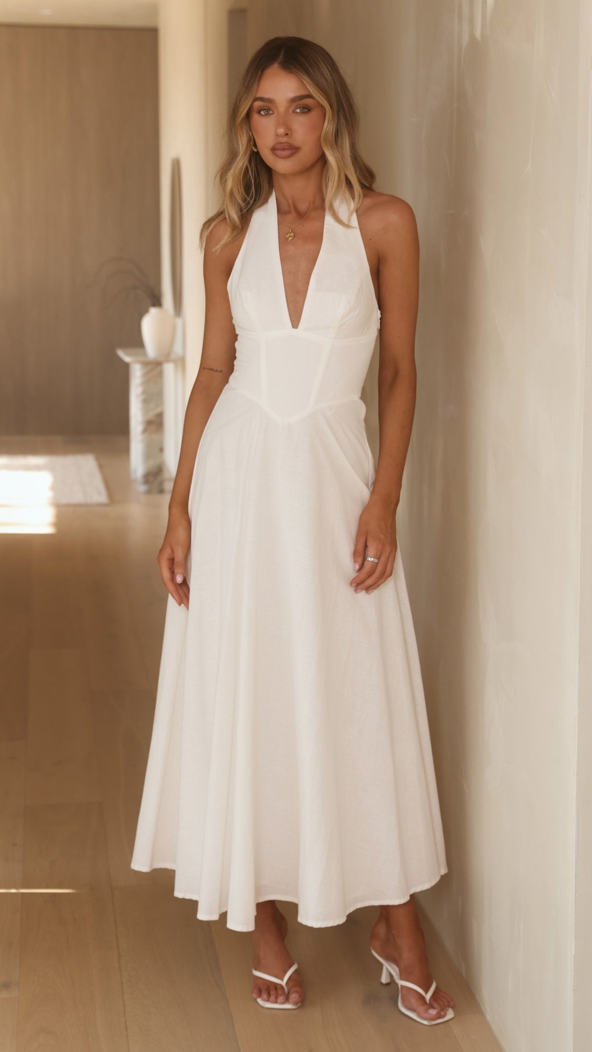 Skye Maxi Dress - White - Billy J