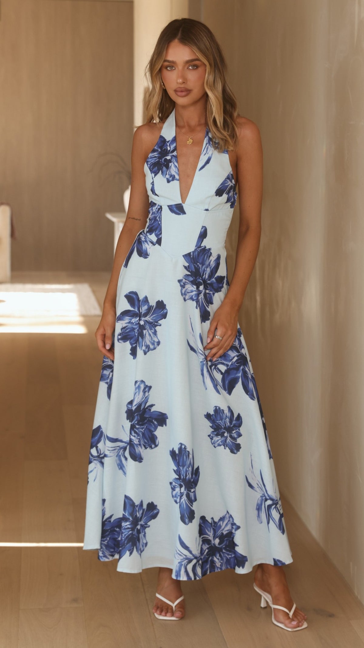 Skye Maxi Dress - Baby Blue Floral - Billy J