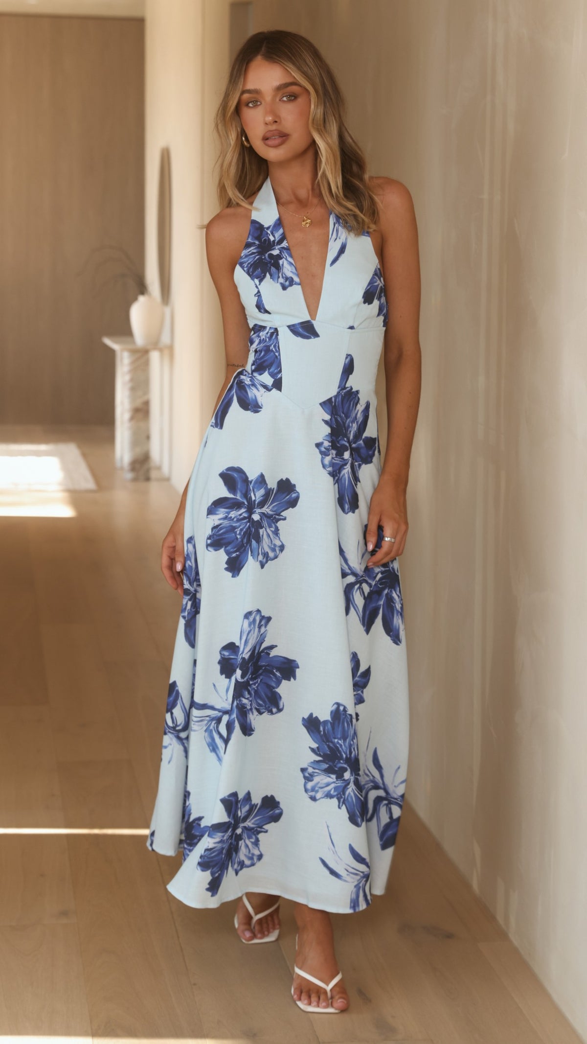 Skye Maxi Dress - Baby Blue Floral - Billy J