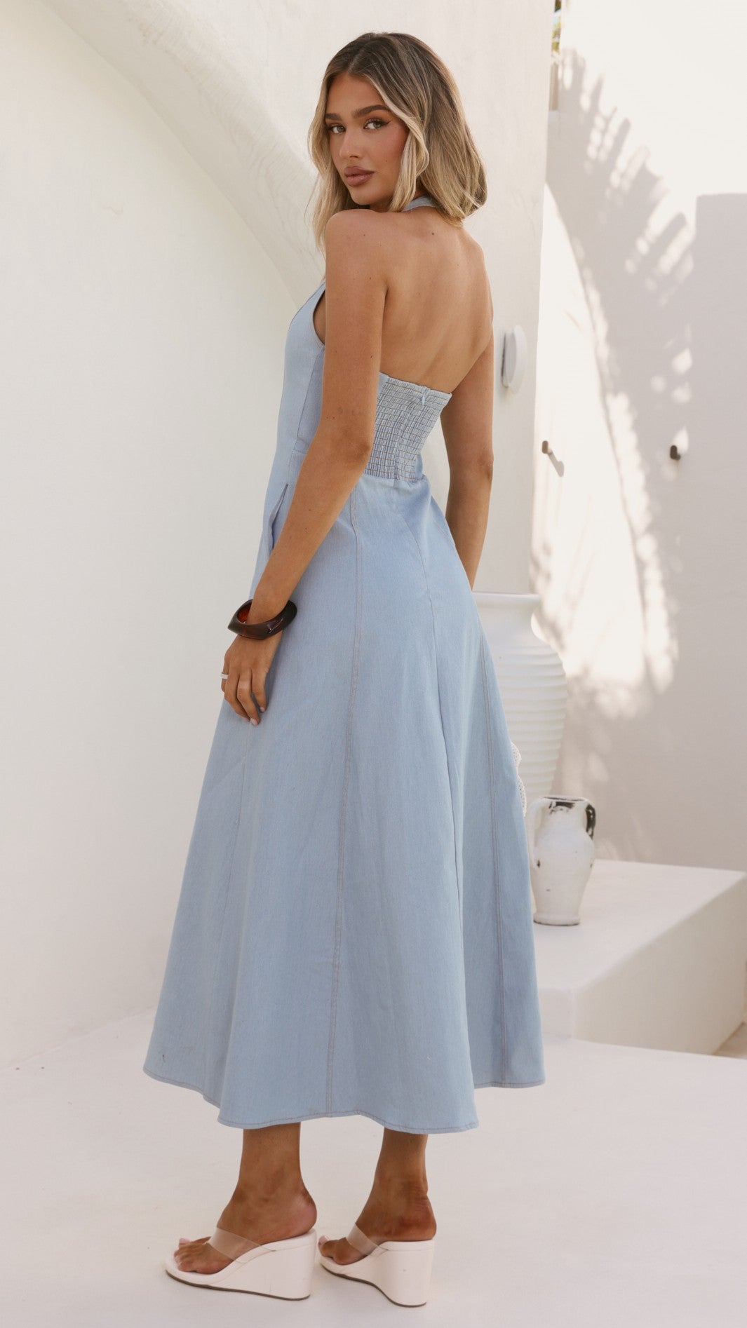 Alliana Maxi Dress - Light Denim - Billy J
