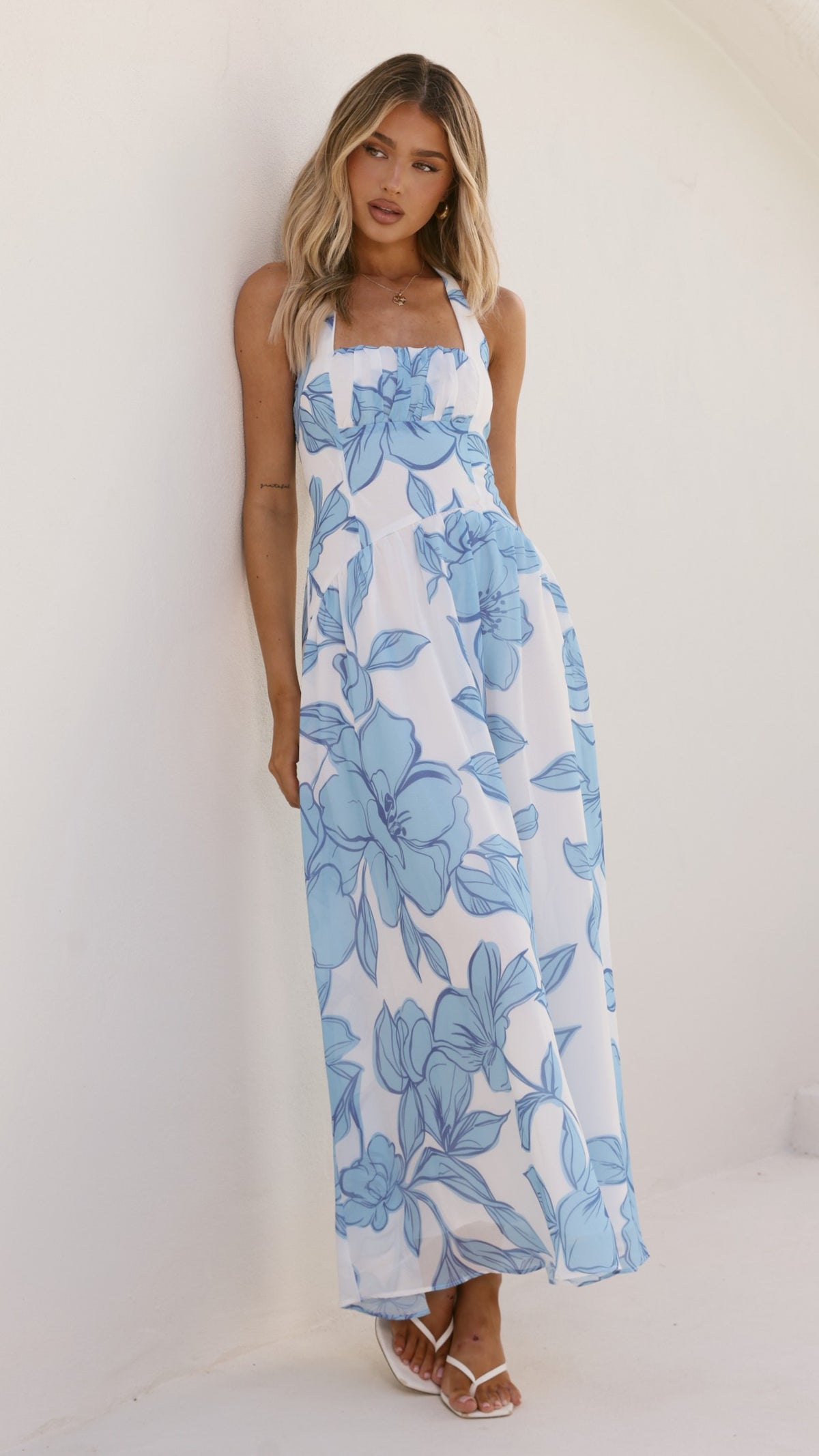 Blase Maxi Dress - Blue Floral - Billy J