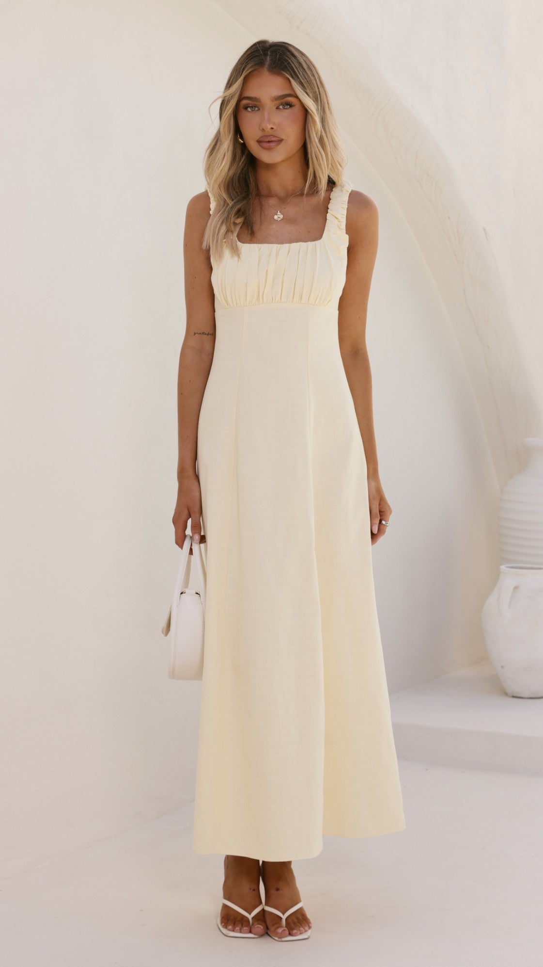 Adley Maxi Dress - Lemon - Billy J